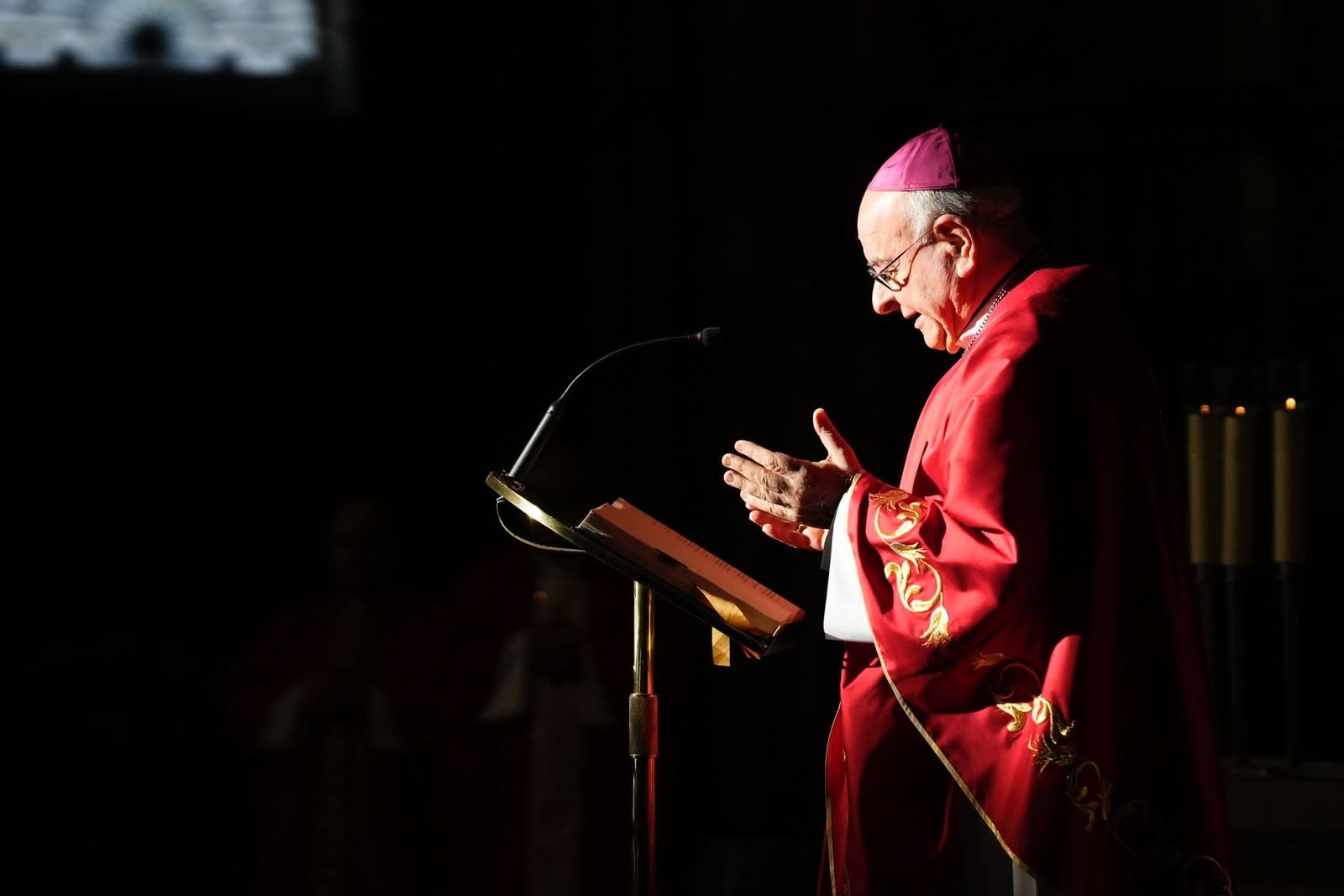 Paglia, el pasado jueves, en la Misa del Peregrino en Santiago