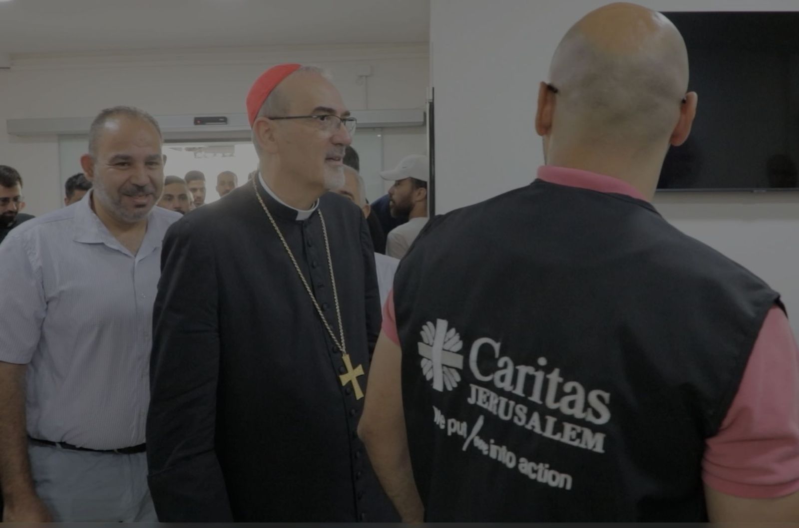 El cardenal Pizzaballa, en Caritas Jerusalén