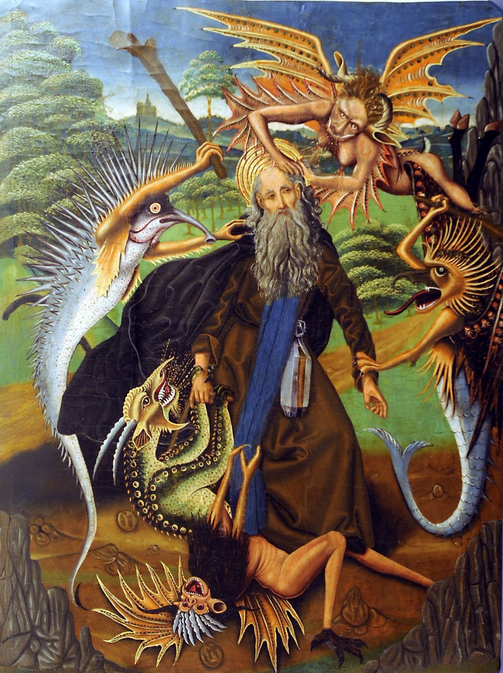 'San Antonio Abad camino al cielo', atribuida al pintor aragonés Martín Bernat