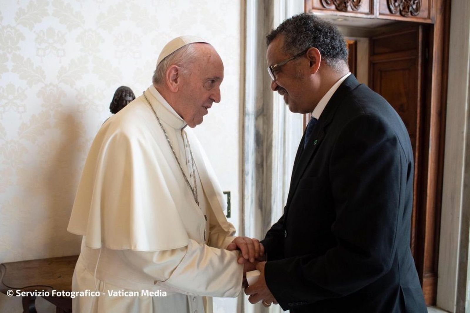 Francisco, con el director general de la OMS