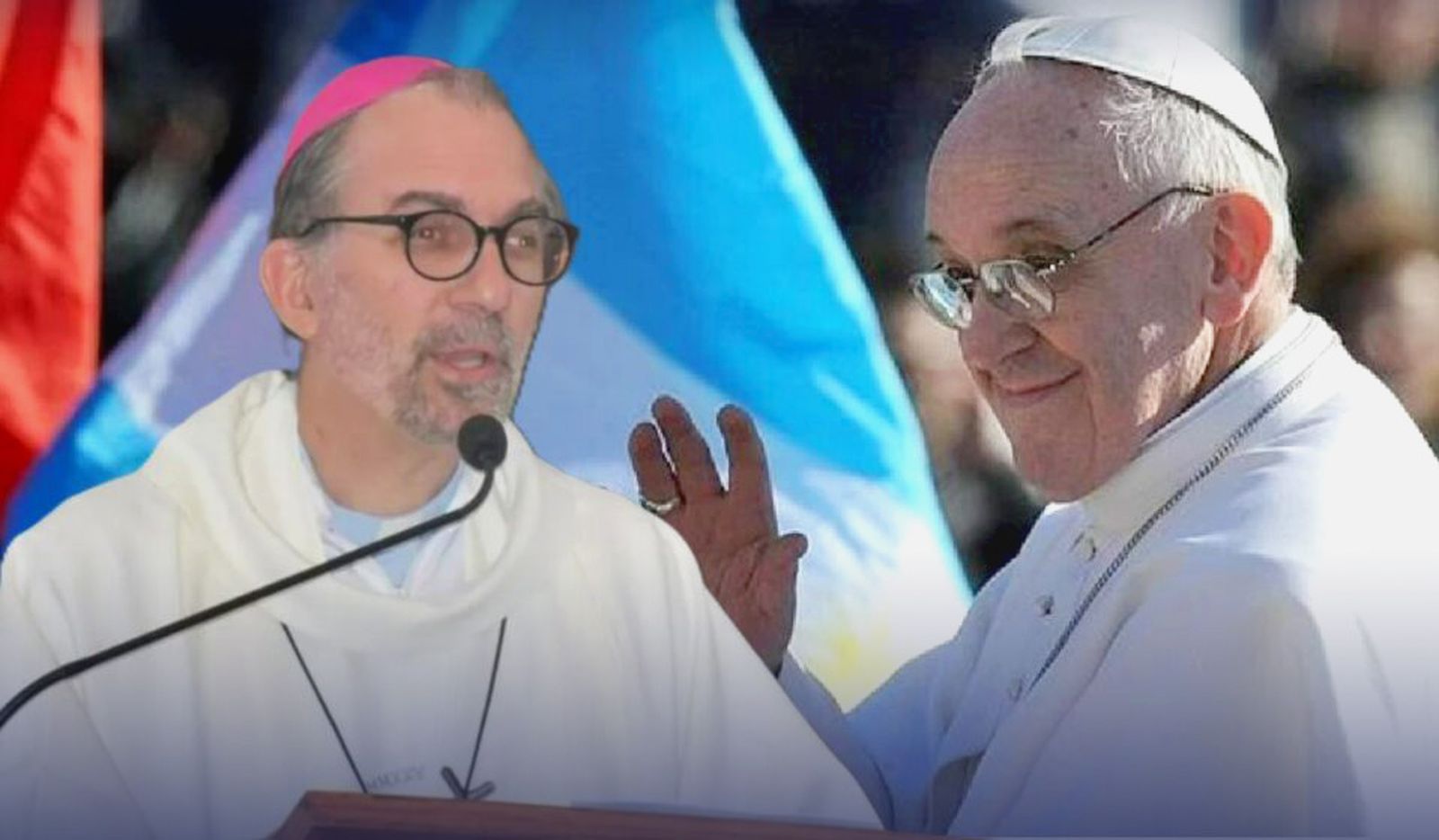 Monseñor Gustavo Carrara y el papa Francisco