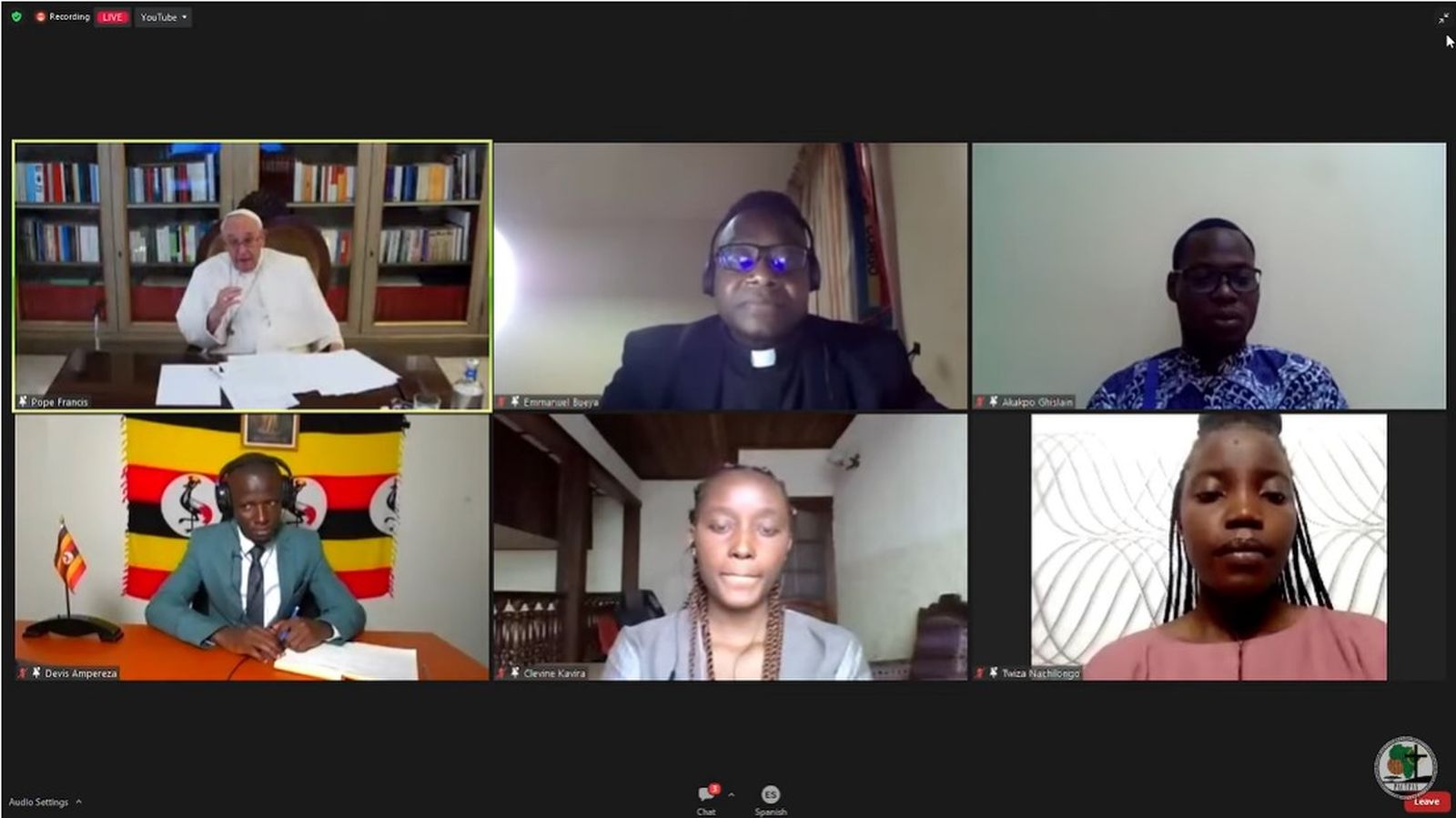 Papa estudiantes africanos