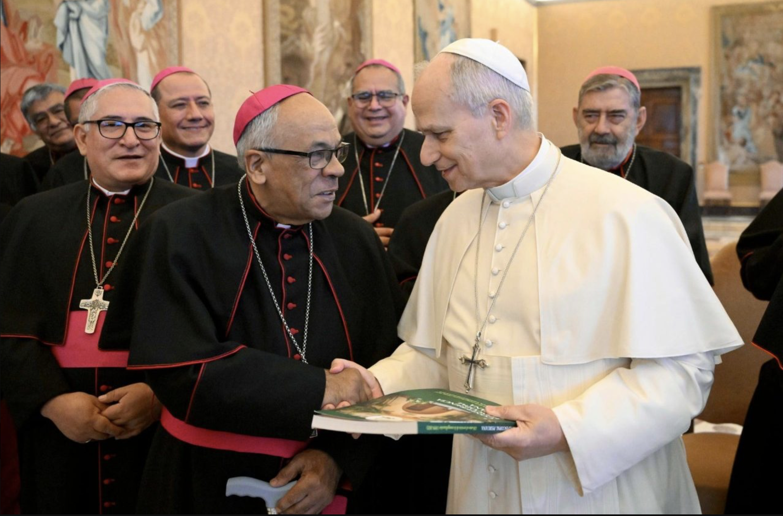 Carlos García, con León XIV en la reciente visita ad limina