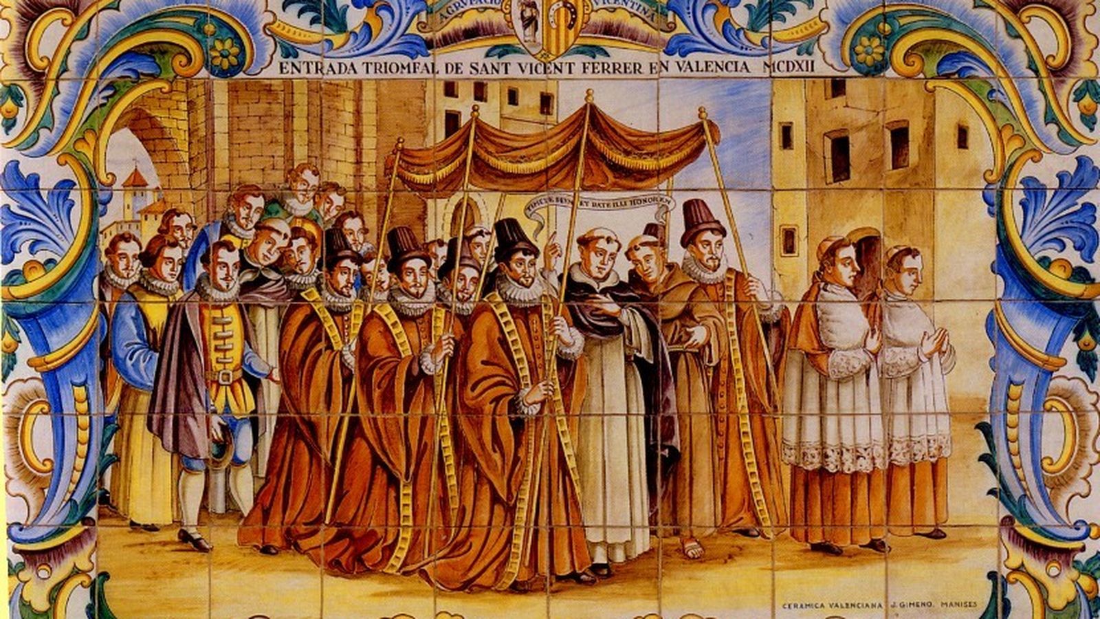 Entrada triunfal de san Vicente ferrer en Valencia MCDXII