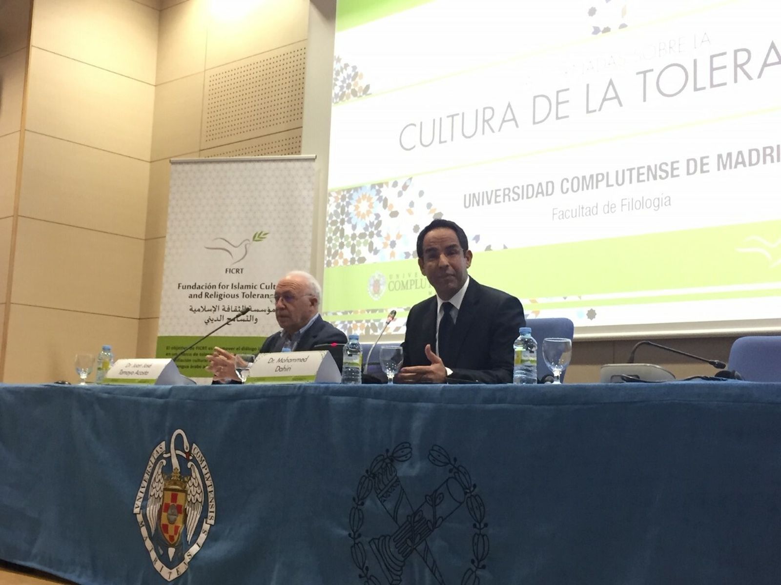 Tamayo y Dahiri durante las Jornadas sobre la Cultura de la Tolerancia