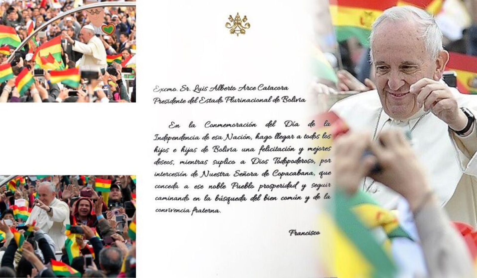 Carta del Papa a Bolivia