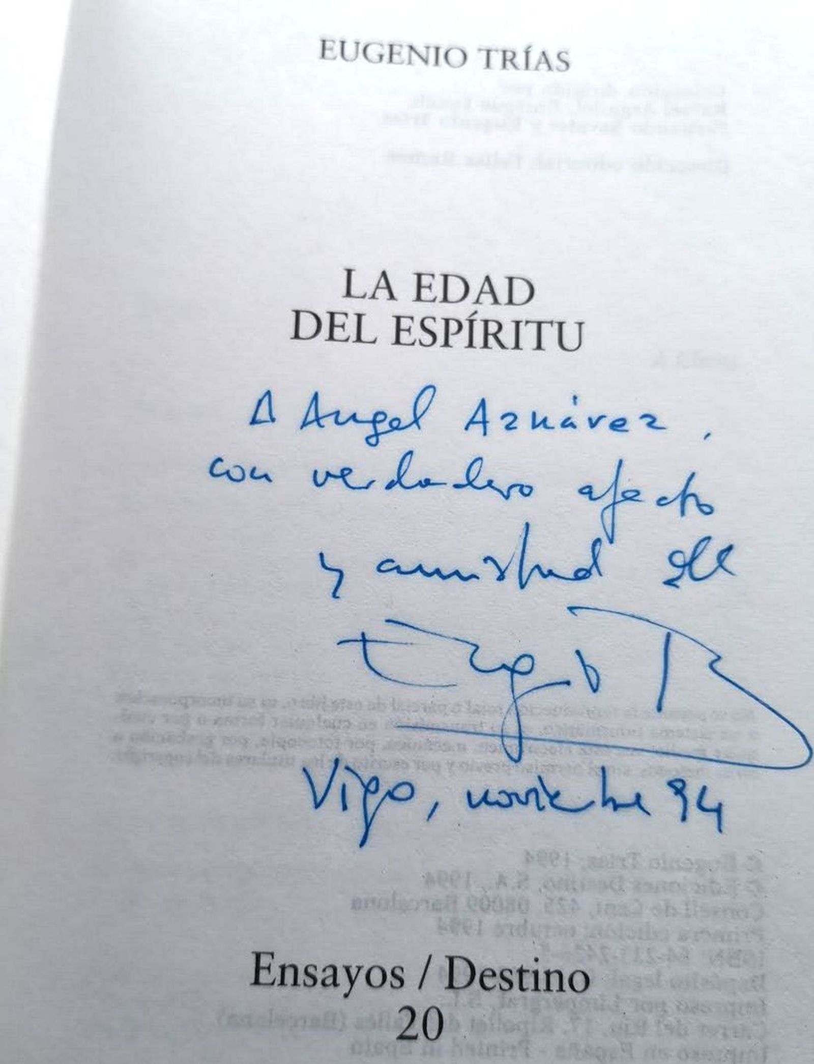 Dedicatoria de Trías