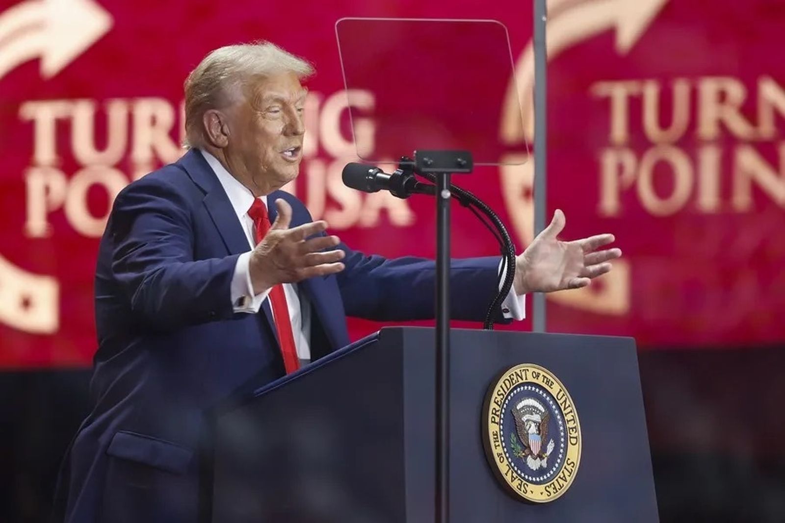 Trump en el funeral de Charlie Kirk