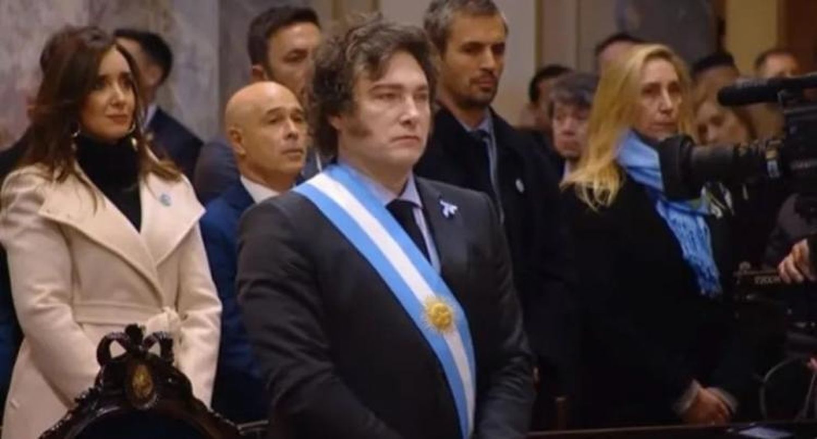 El presidente Milei durante el Tedeum
