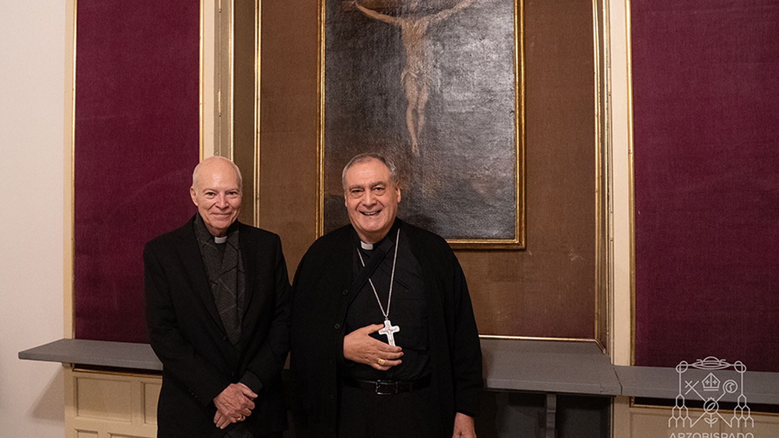 El cardenal Aguiar y el arzobispo de Granada, José María Gil Tamayo