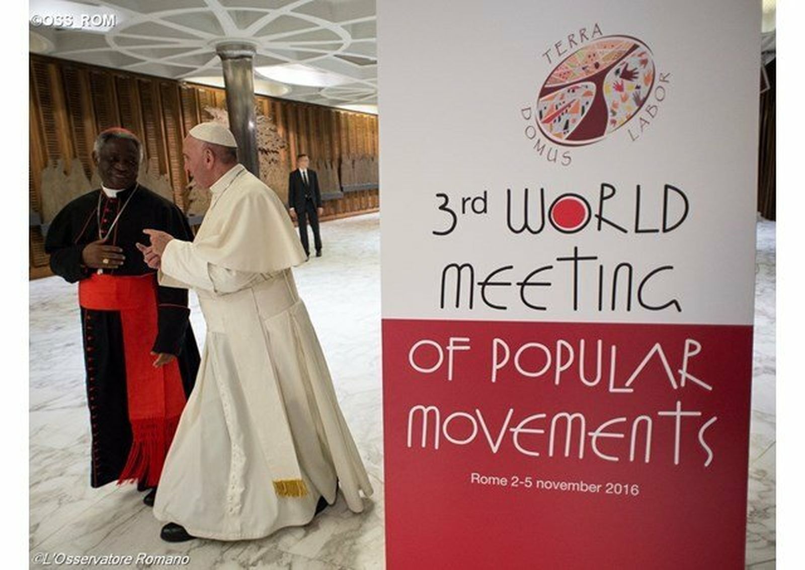 El Papa y el cardenal Turkson en el Encuentro de Movimientos Populares en Roma