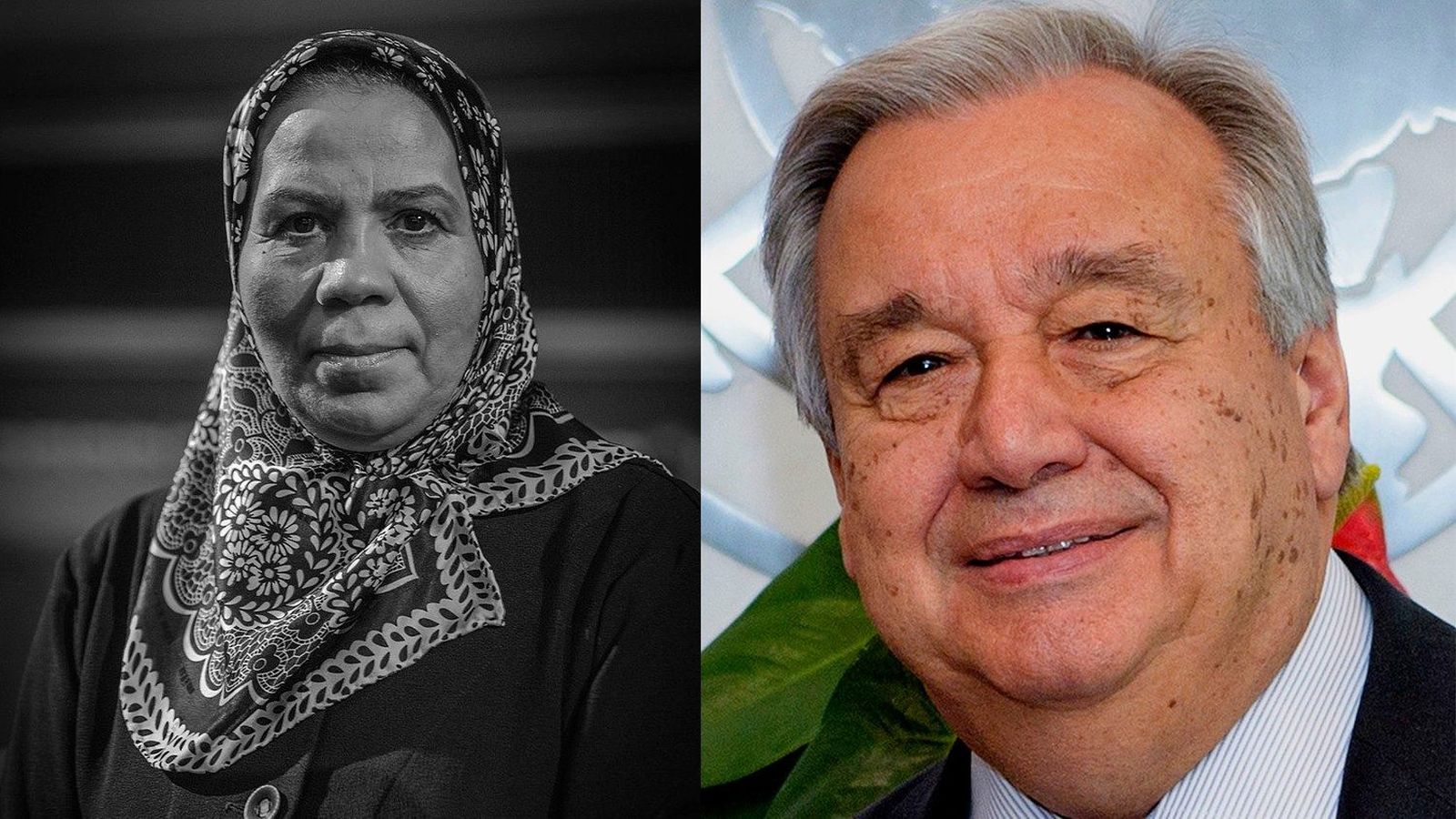 Latifah Ibn Ziaten y António Guterres