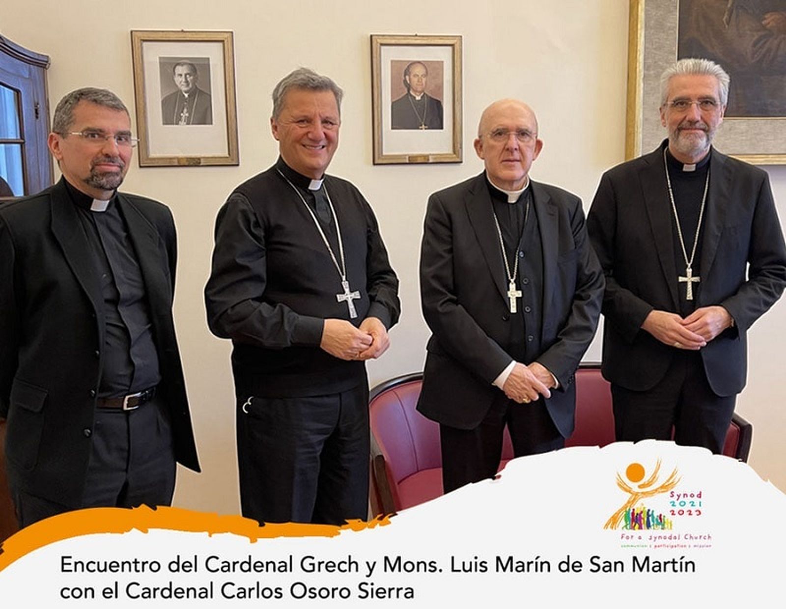 Los responsables del Sínodo reciben al arzobispo Osoro