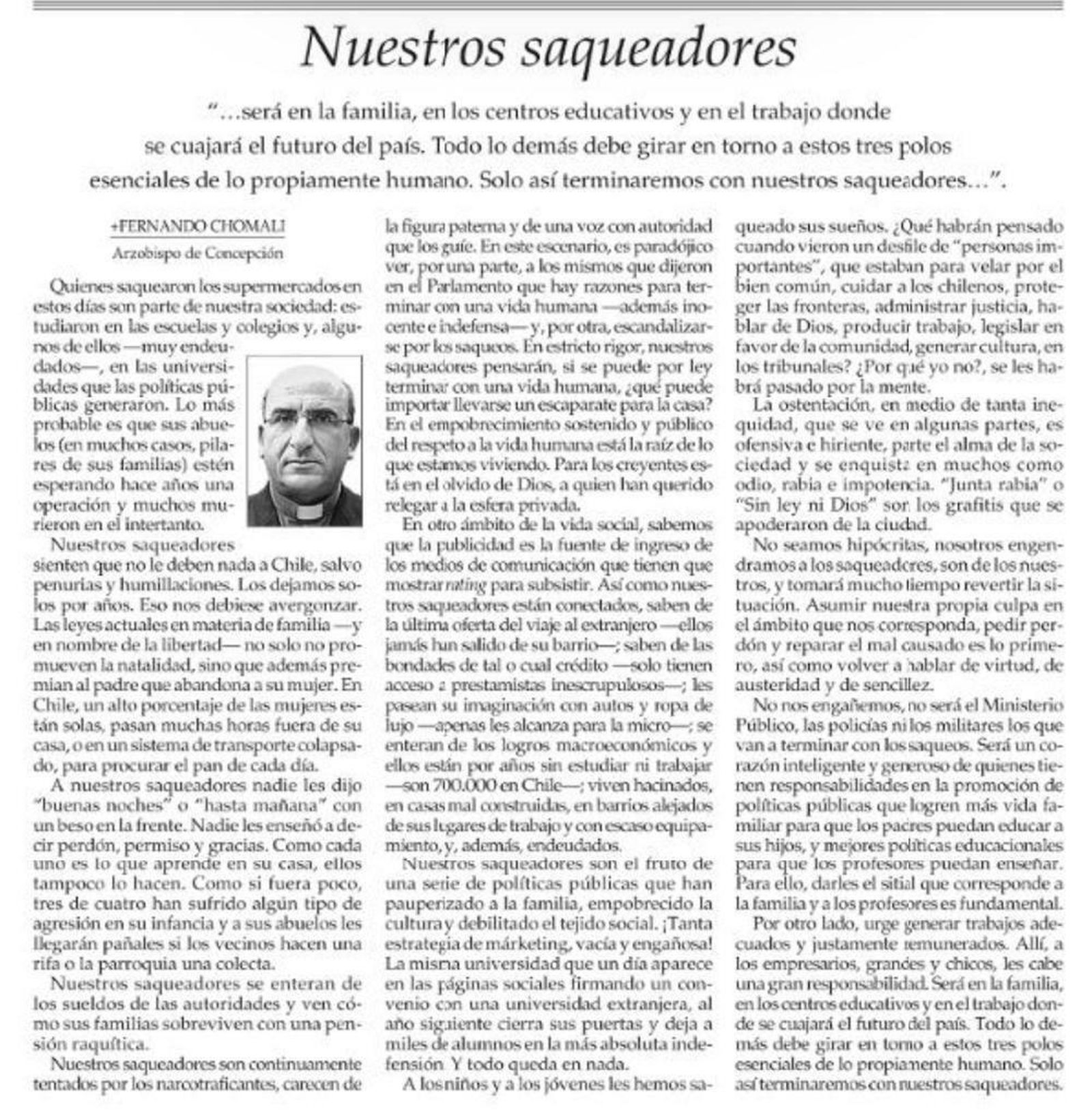 Columna de Chomali en Mercurio