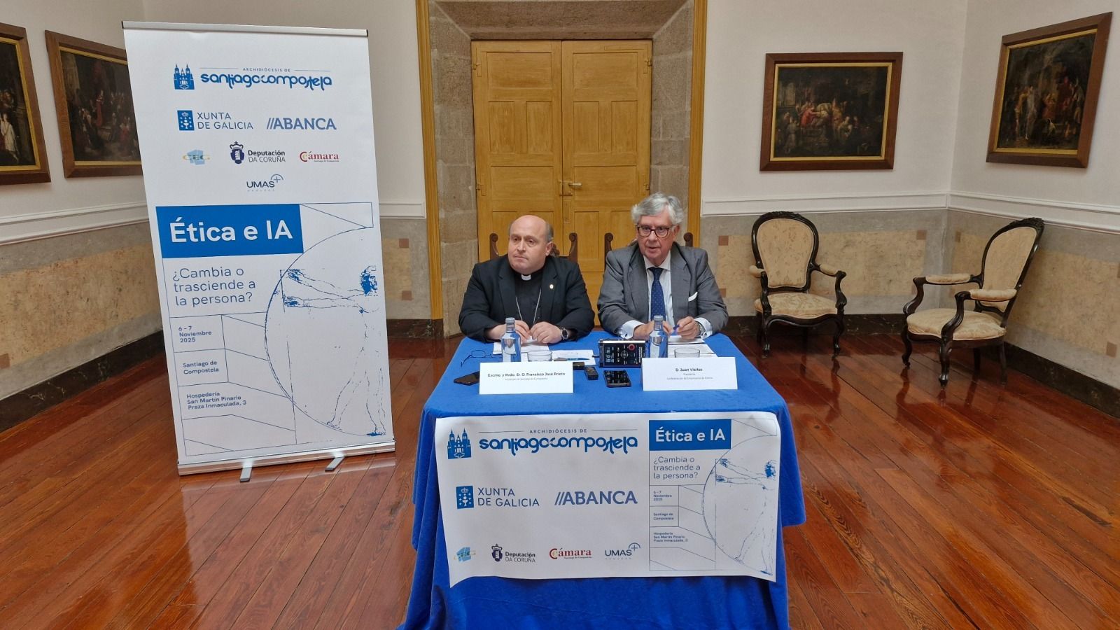 El arzobispo de Santiago y el presidente de los empresarios católicos gallegos