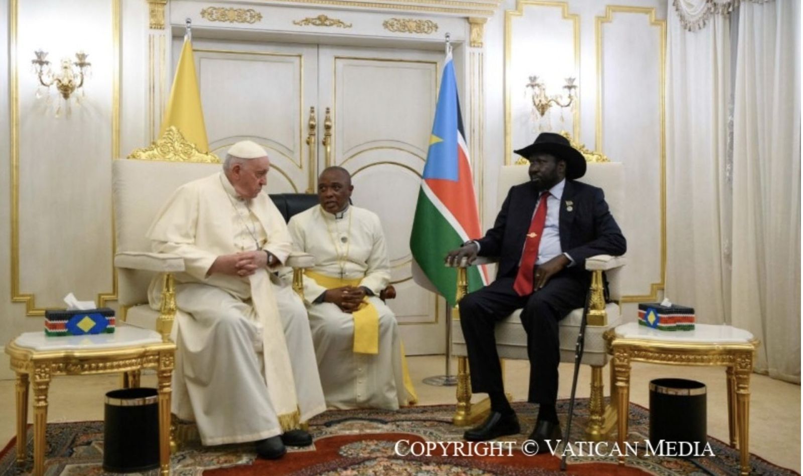 Francisco, en su encuentro privado con el presidente de Sudán del Sur