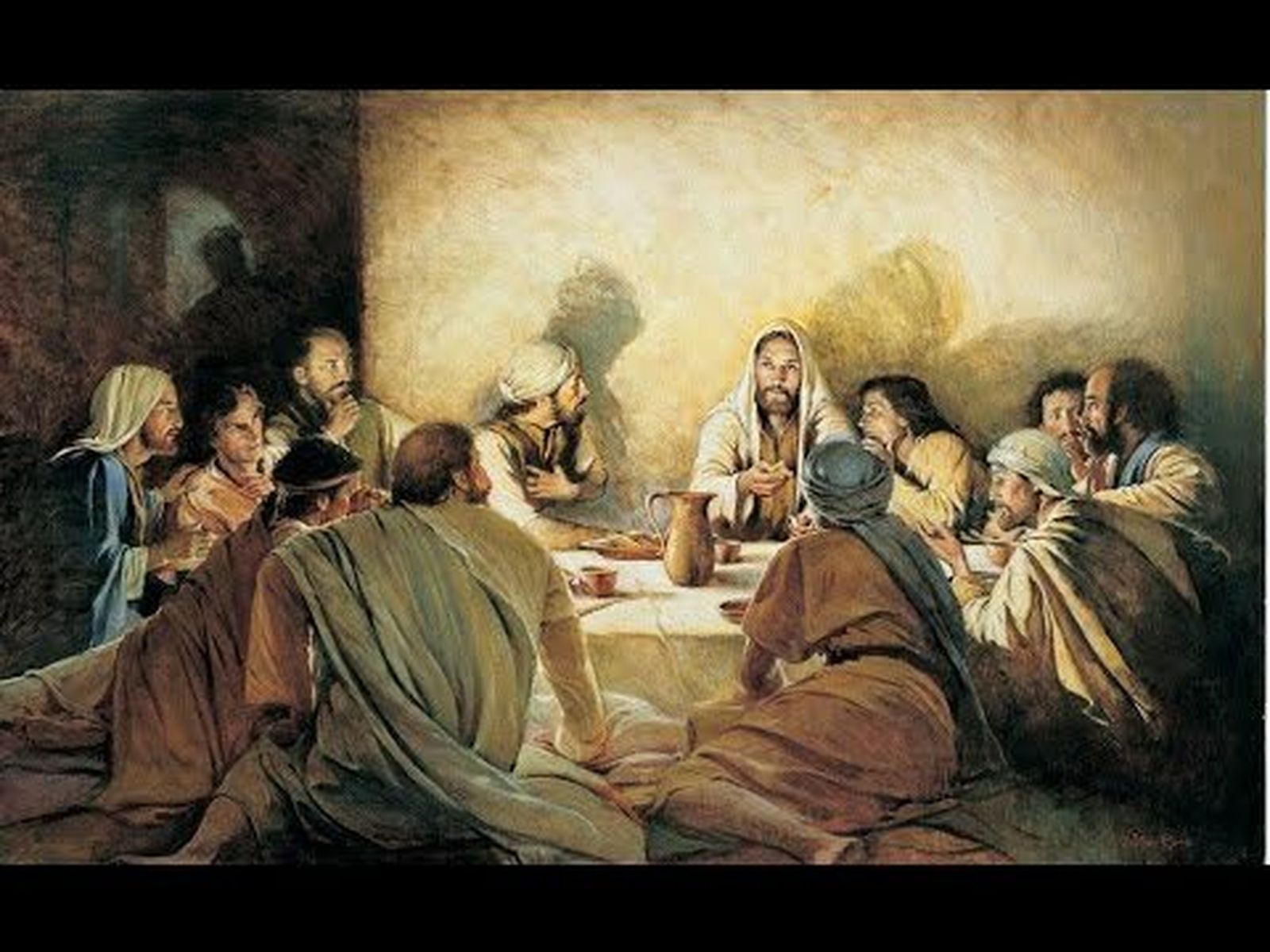 Jesús comparte el pan con sus discípulos