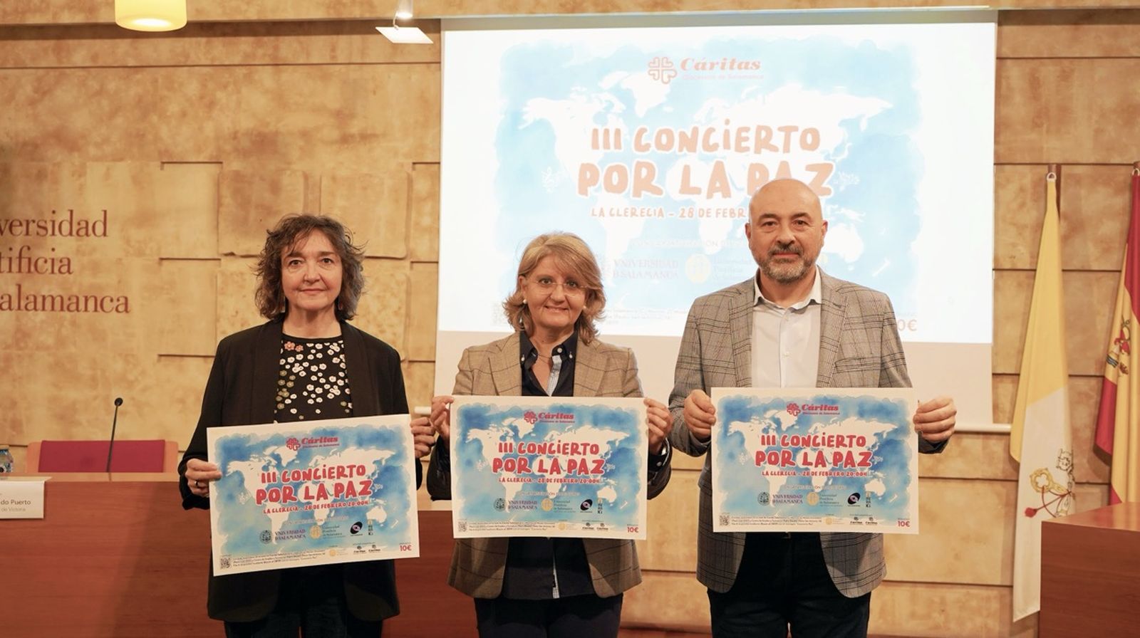Cáritas Diocesana de Salamanca y la UPSA presentan el III Concierto por la Paz