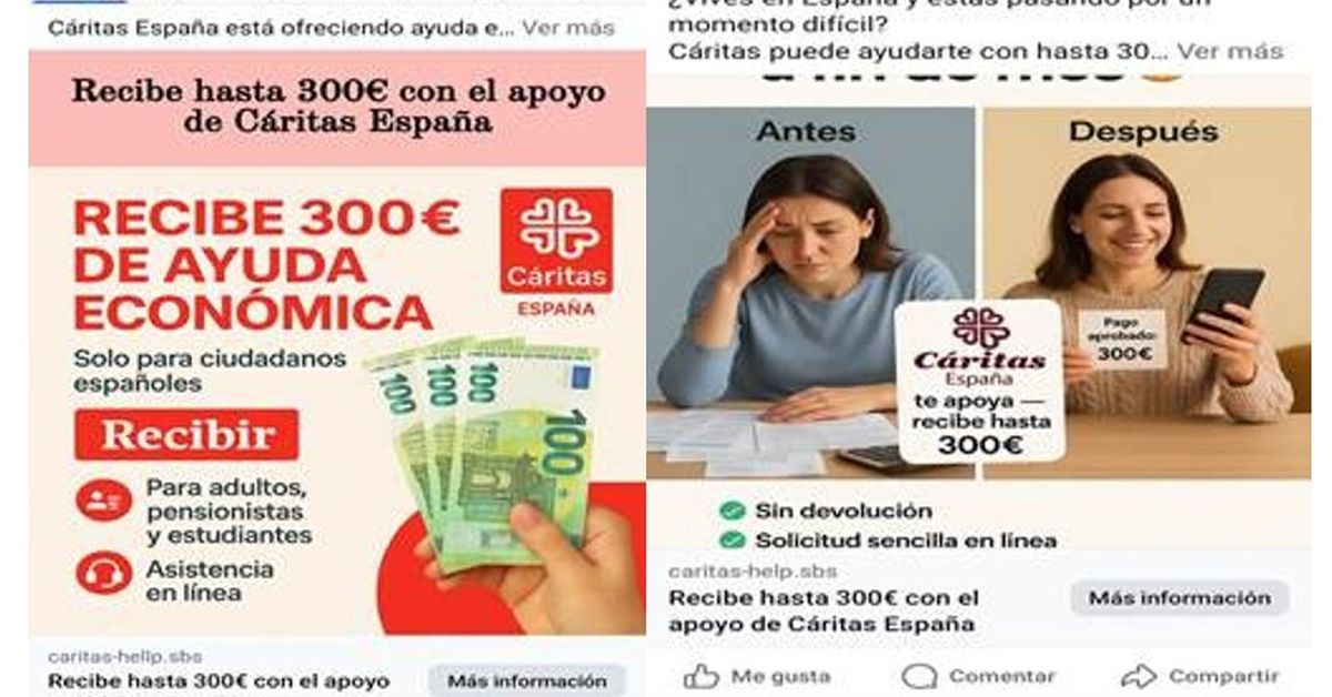Cáritas alerta de varios intentos de estafa a través de las redes sociales