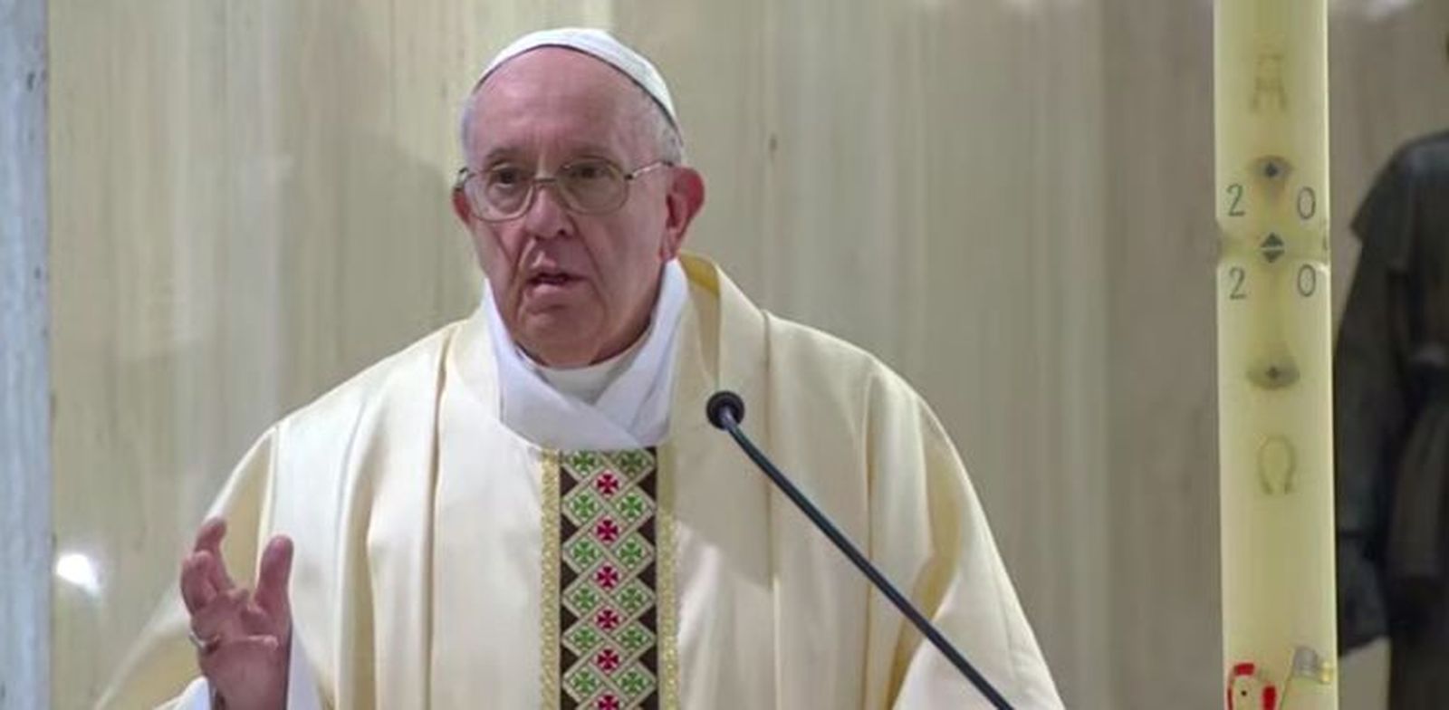 El Papa, durante la homilía de hoy