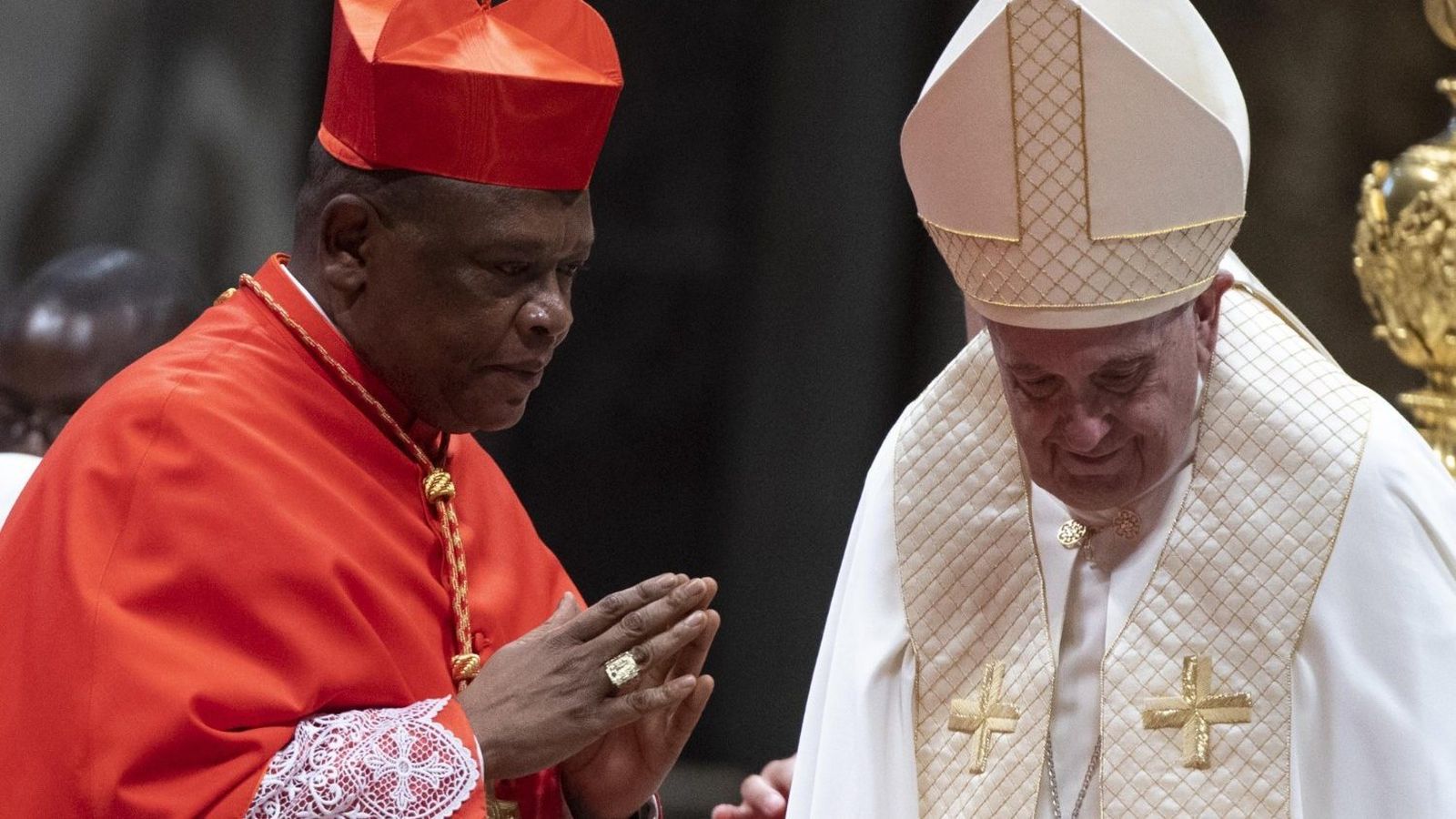 Cardenal Fridolin Ambongo y Papa Francisco