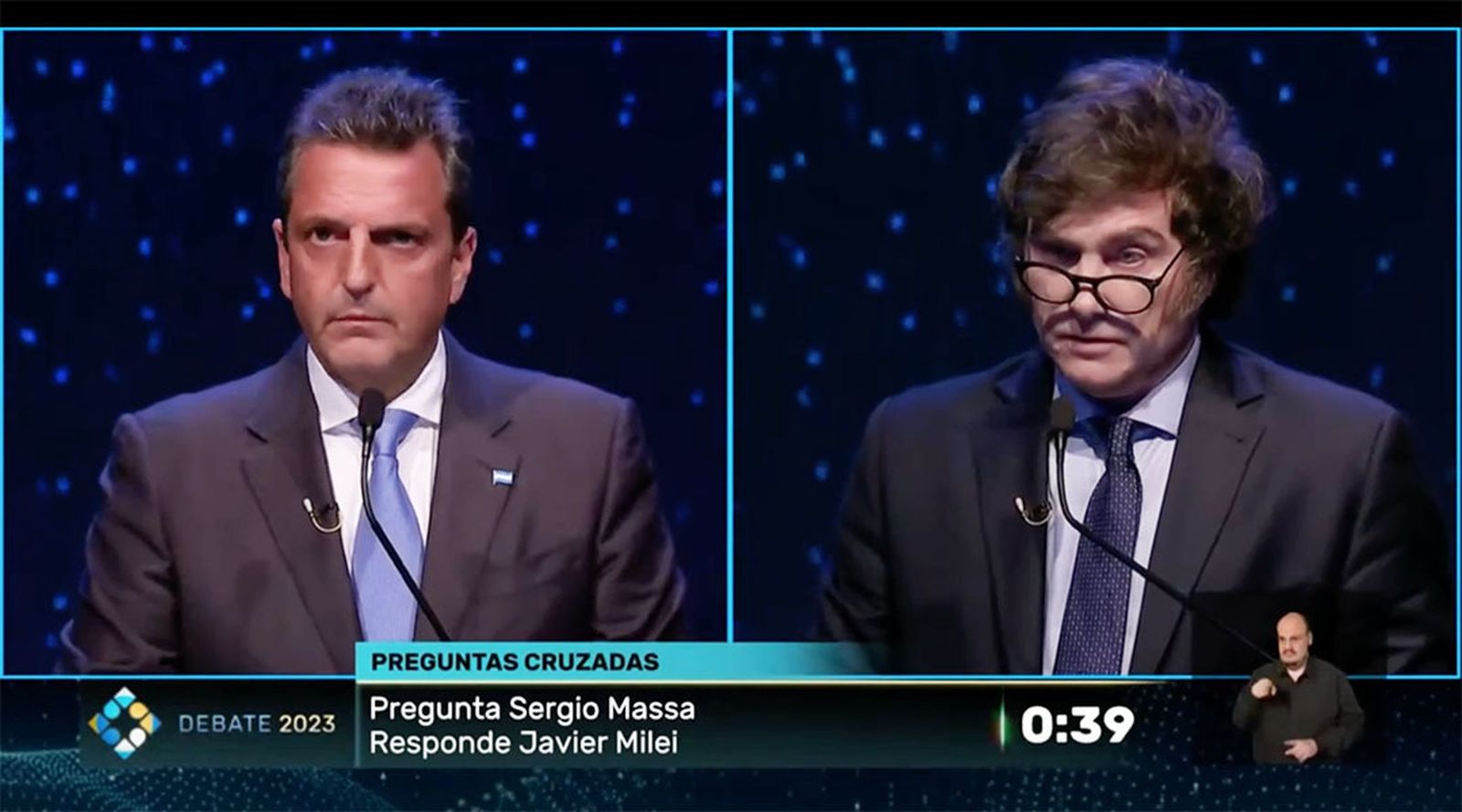Sergio Mass y Javier Milei Debate 2023