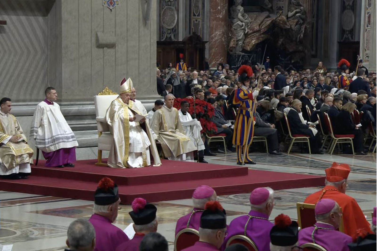 Francisco durante el Te deum