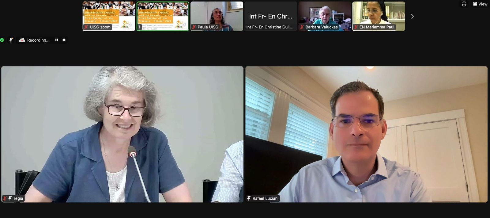 Nathalie Becquart y Rafael Luciani