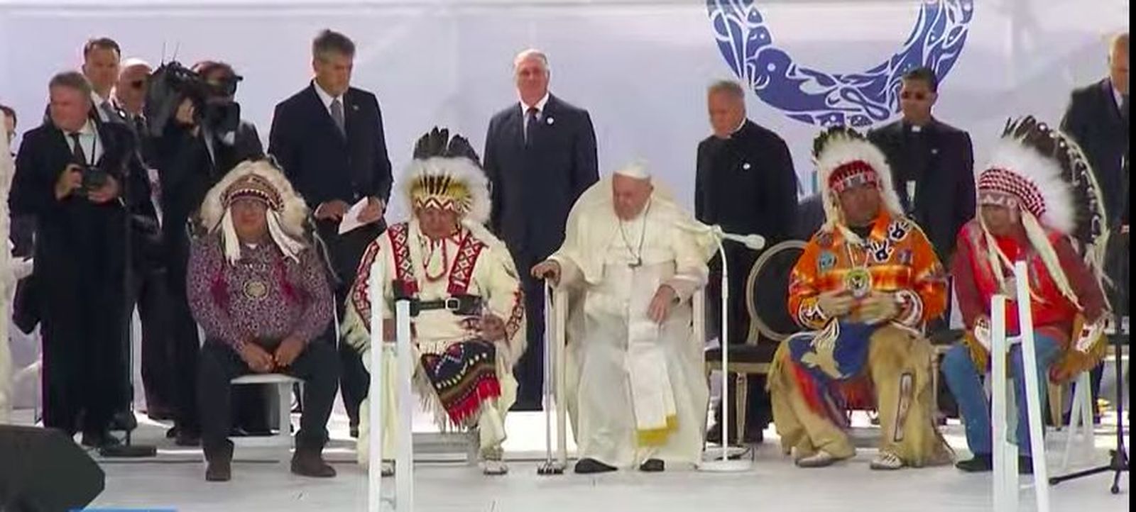 Líderes de los pueblos originarios con el Papa Francisco