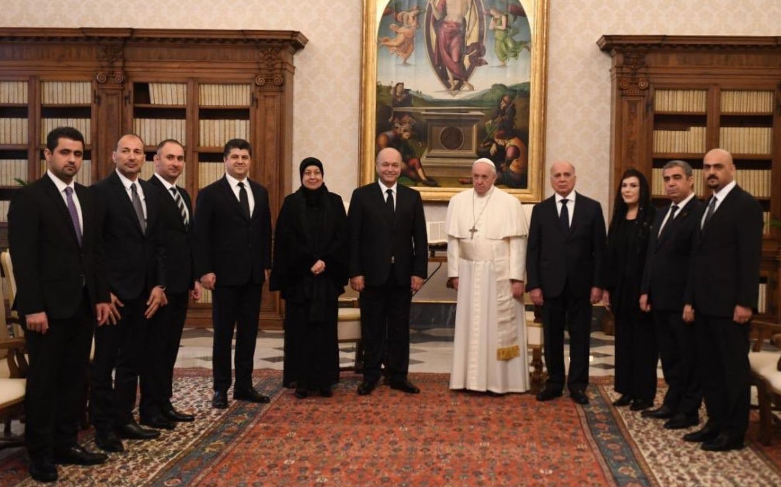 El Papa, con el presidente y la delegación iraquí