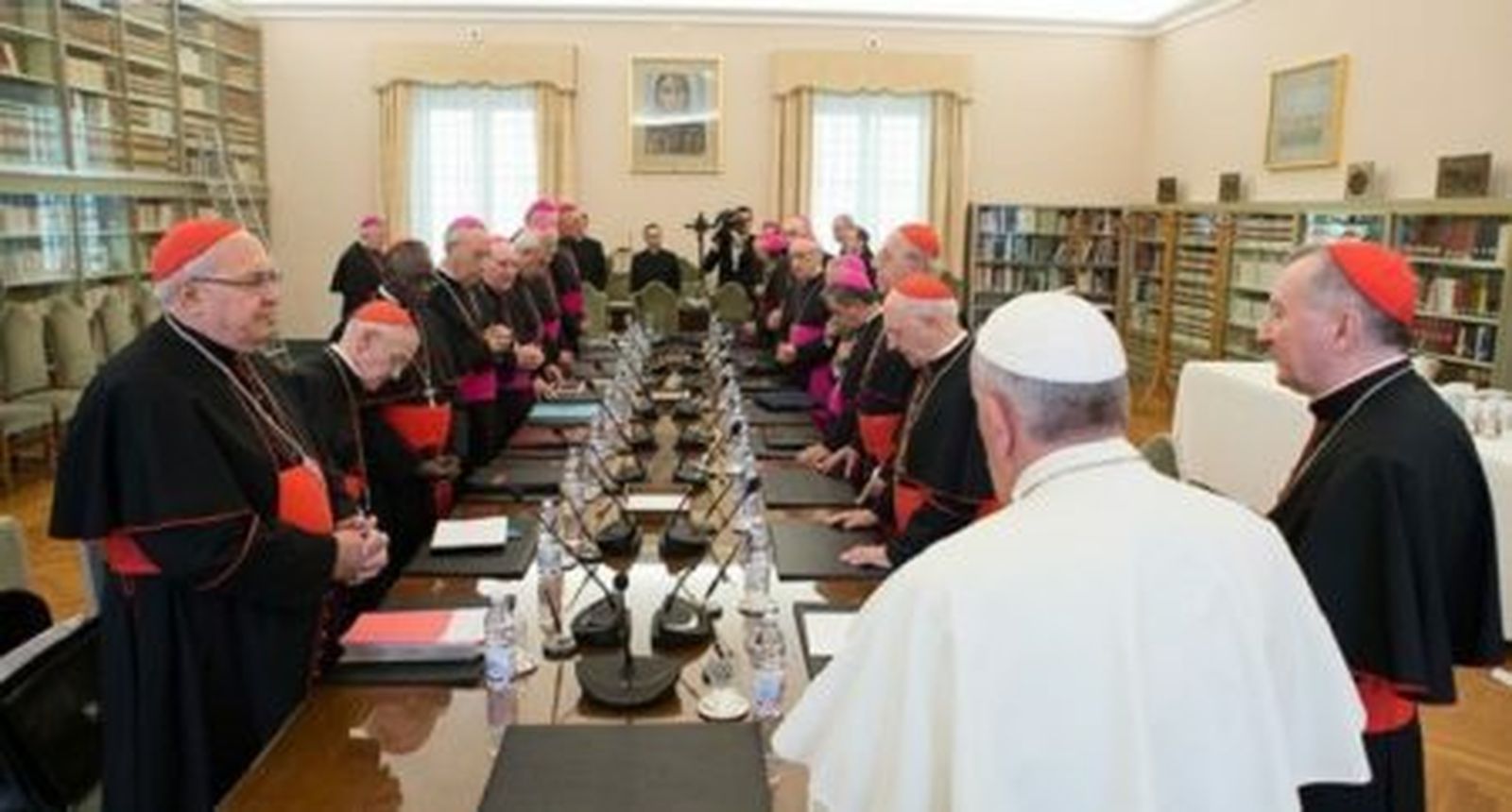 El Papa, con los responsables de la Curia