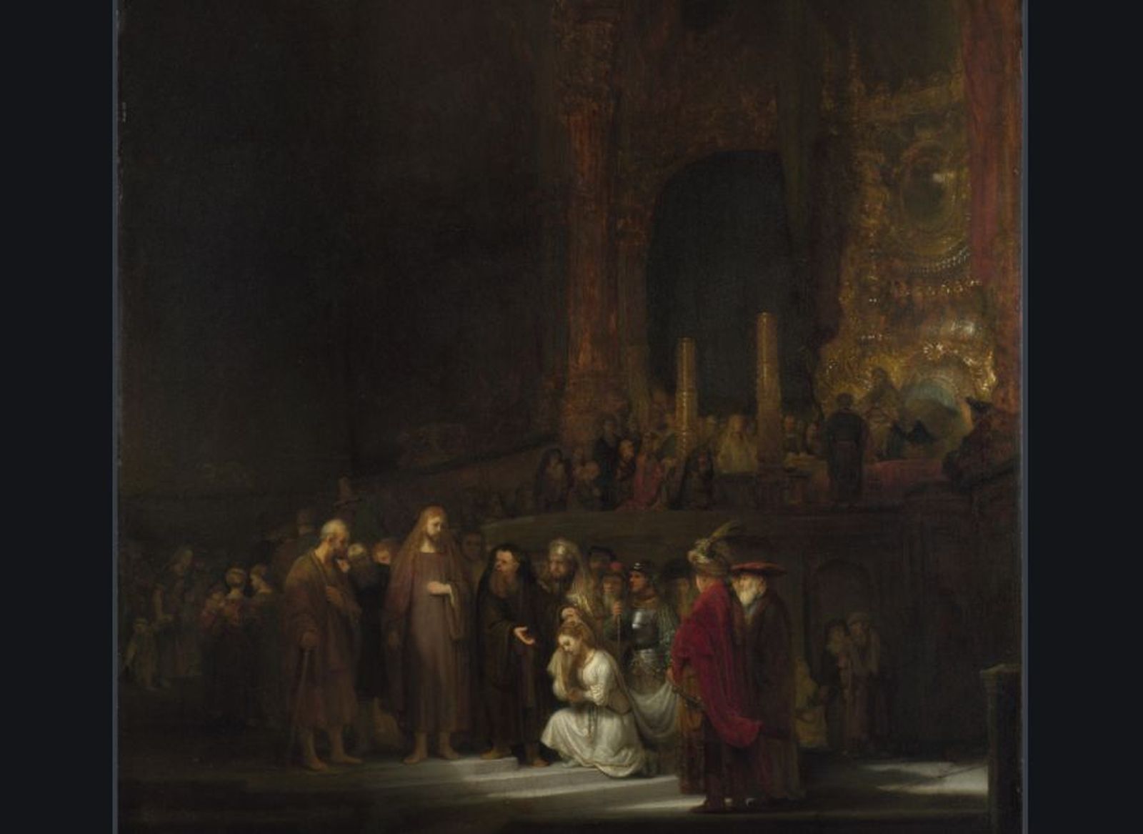 Detalle de 'Cristo y la mujer adúltera', Rembrandt