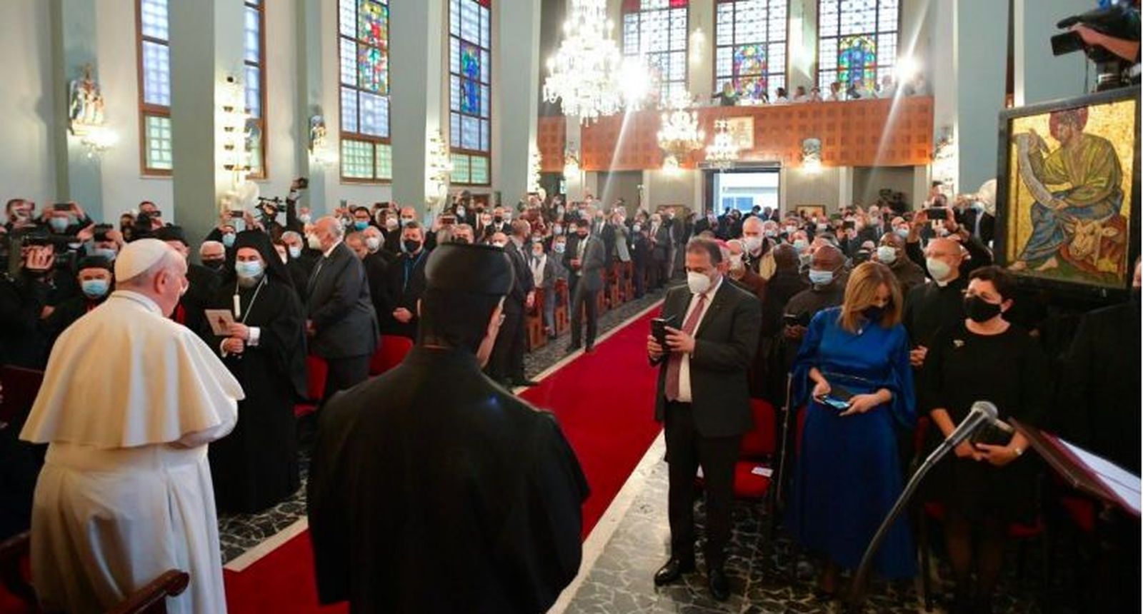 Francisco, en la catedral maronita de Nicosia