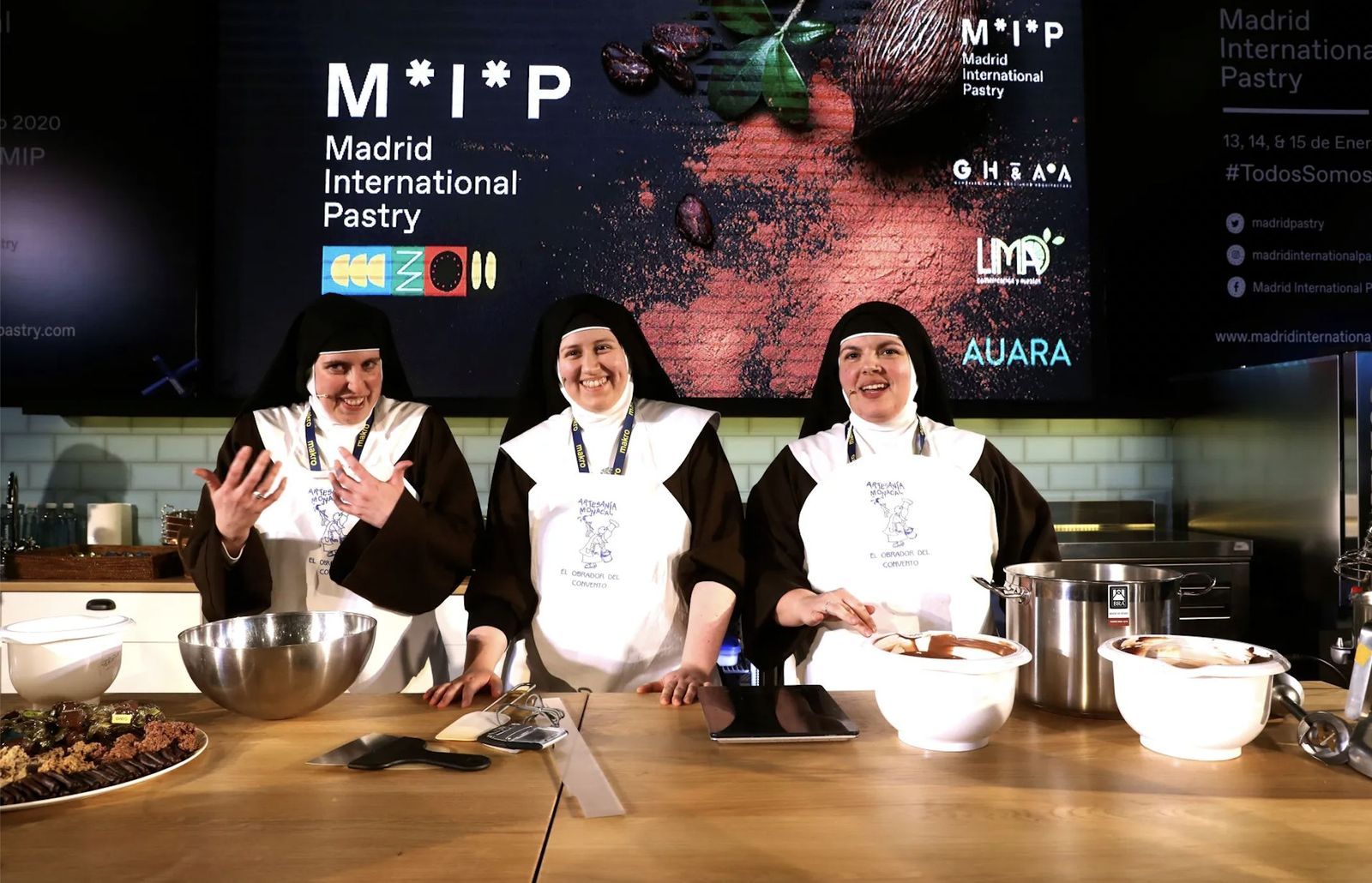 Tres clarisas de Belorado en el 'Madrid Fusión' en una imagen de archivo