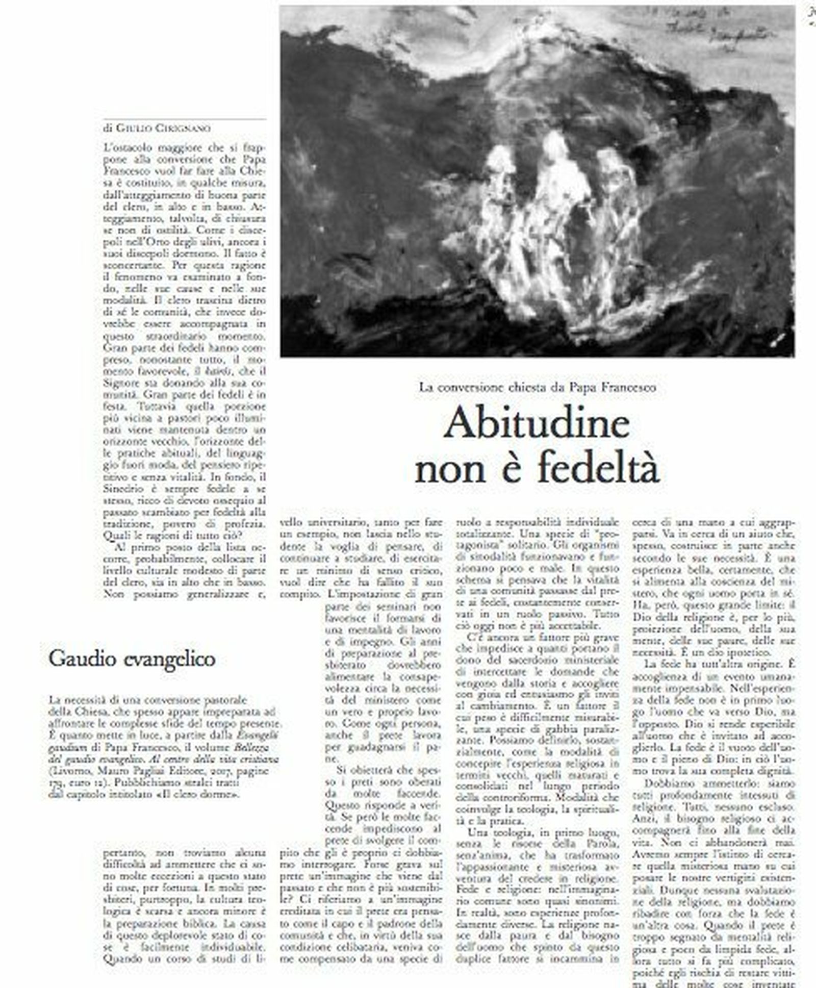 El artículo, en L'Osservatore