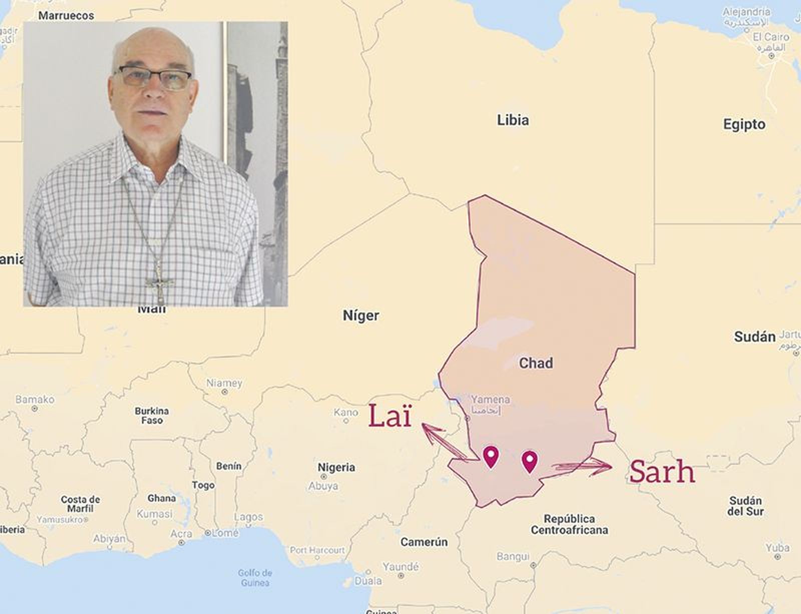 El obispo misionero y el mapa de Chad