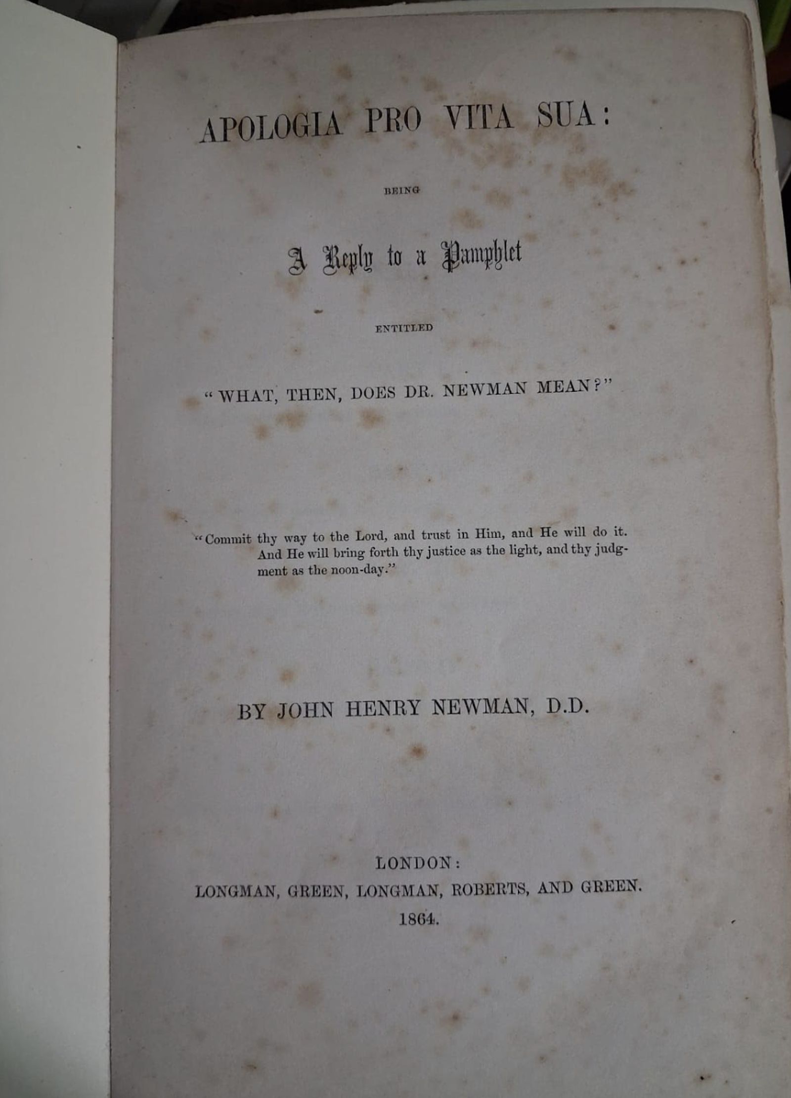 Ejemplar de la Apología (1864)