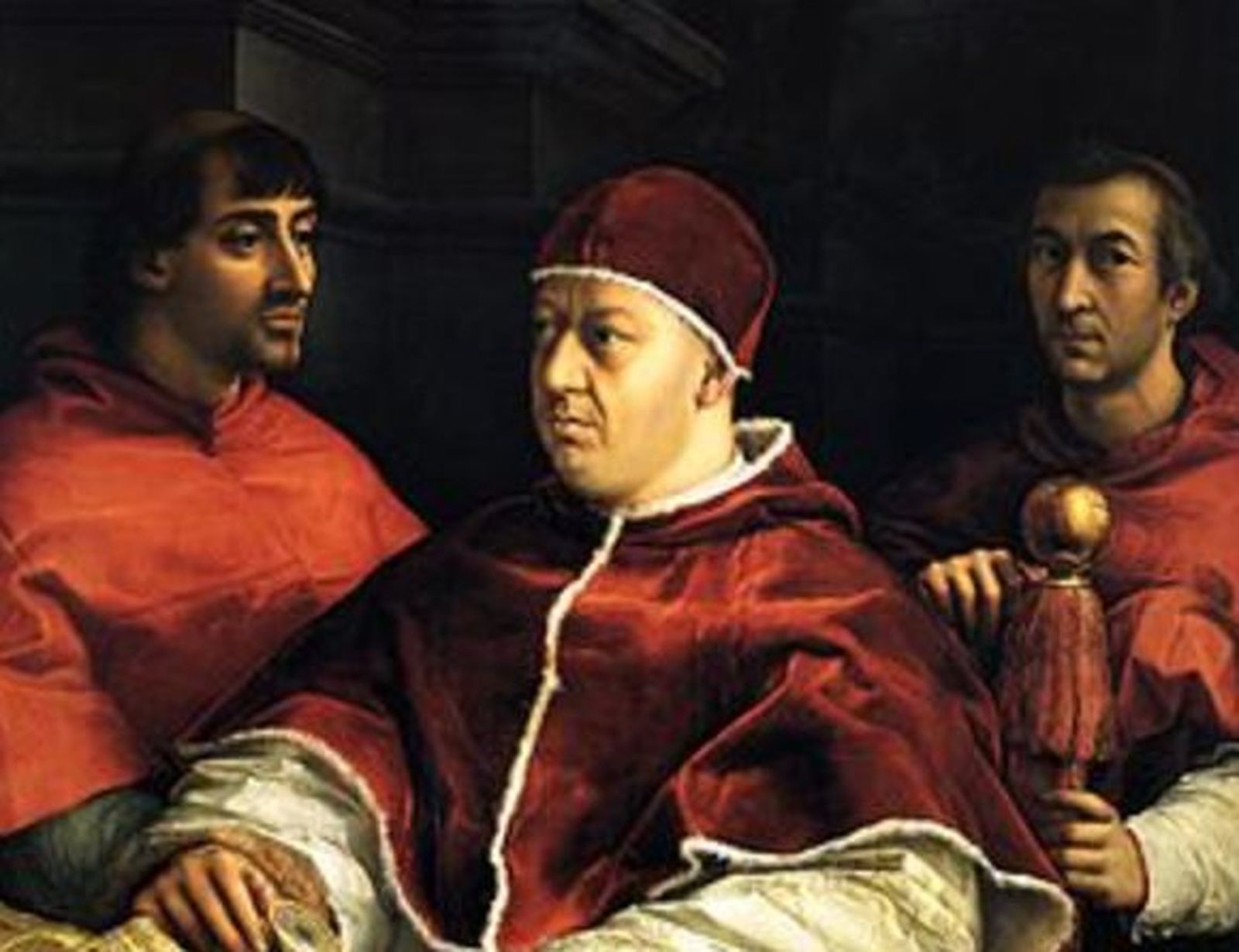 El papa León X con cardenales, obra de Rafael
