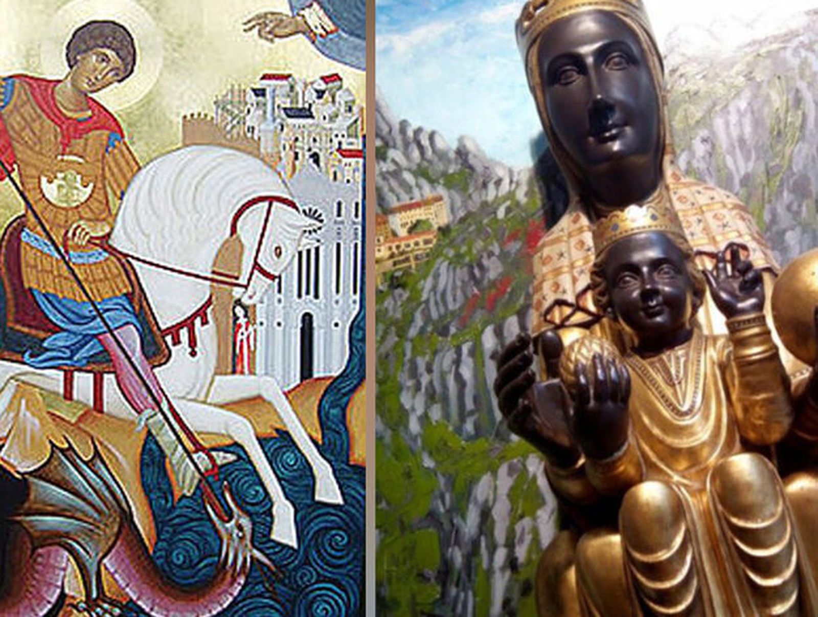 San Jordi y la Virgen de Monteserrat