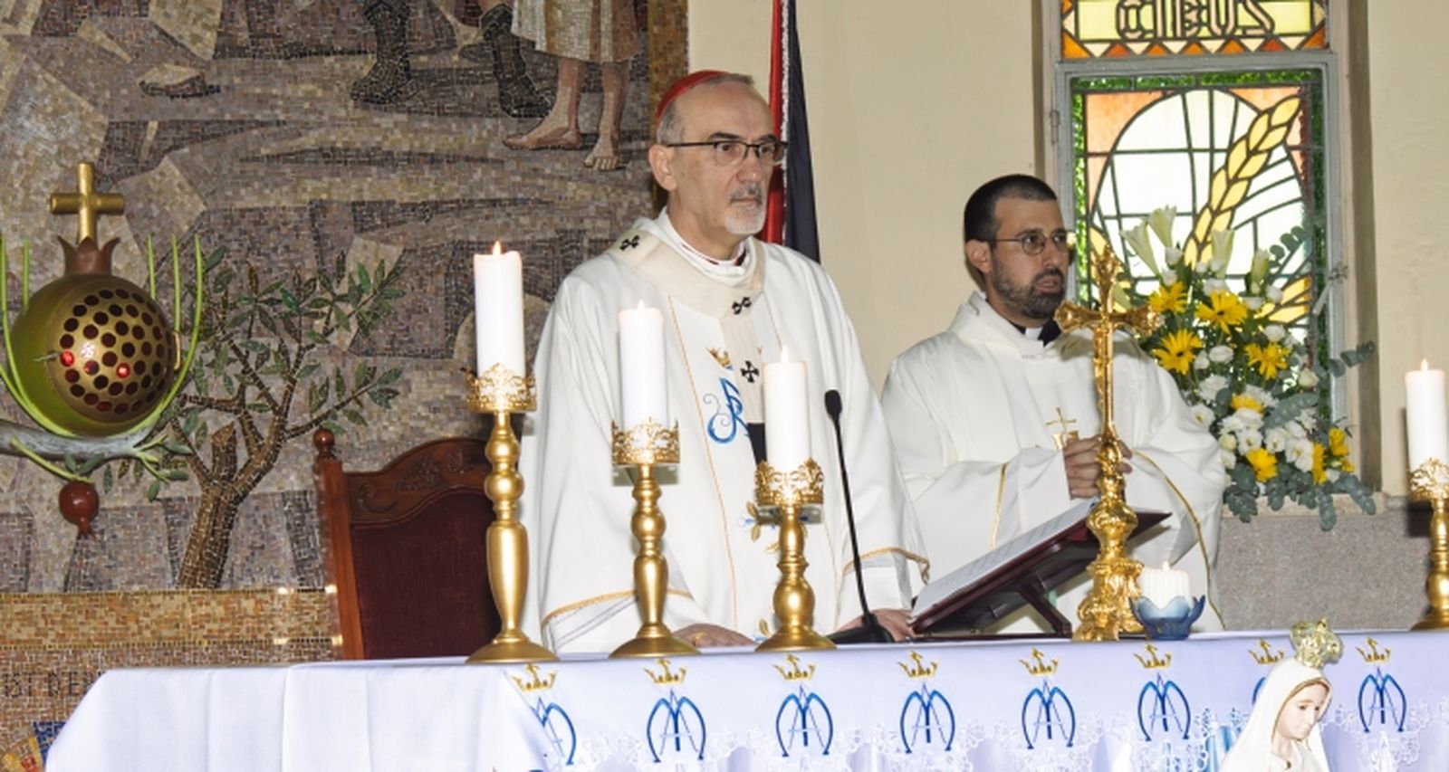 Pizzaballa, en Taybeh
