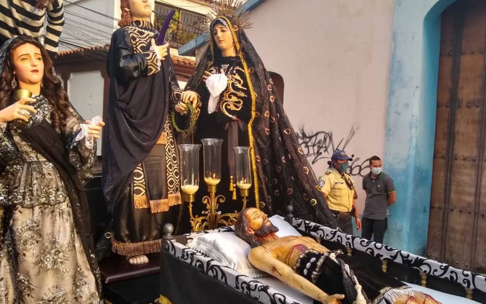 Procesión en Caracas en tiempos de pandemia