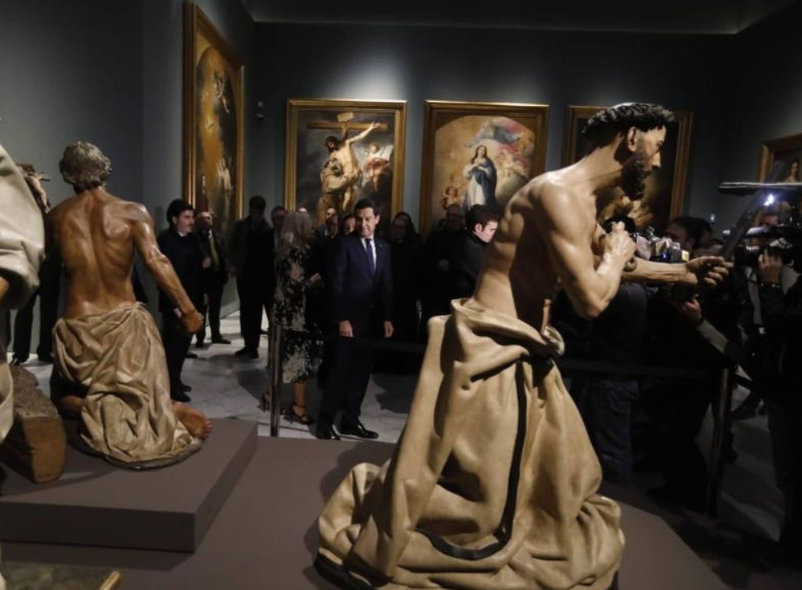 Inauguración de la exposición, en el Museo de Bellas Artes de Sevilla