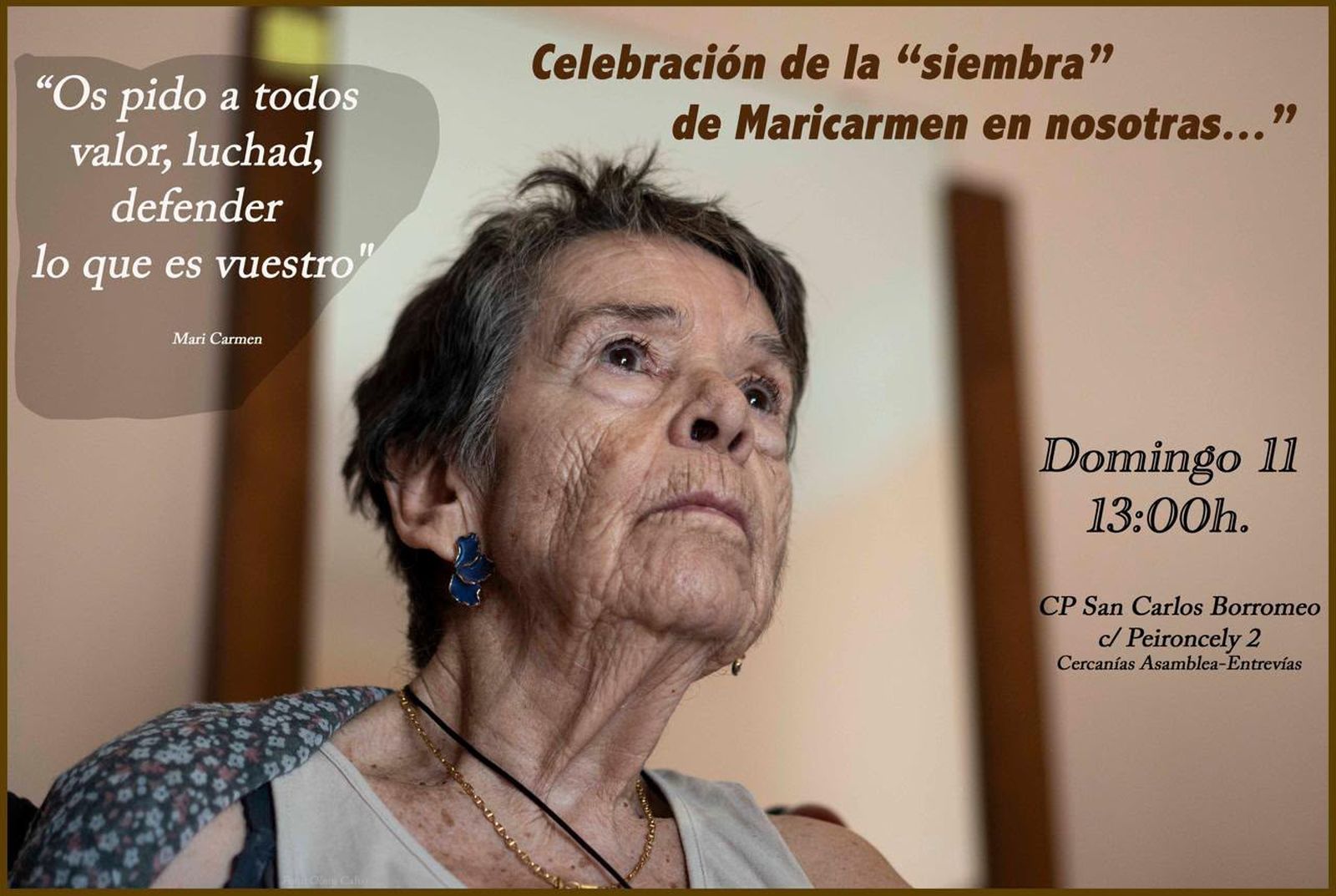 Celebración de la 'siembra' de Maricarmen en San Carlos Borromeo