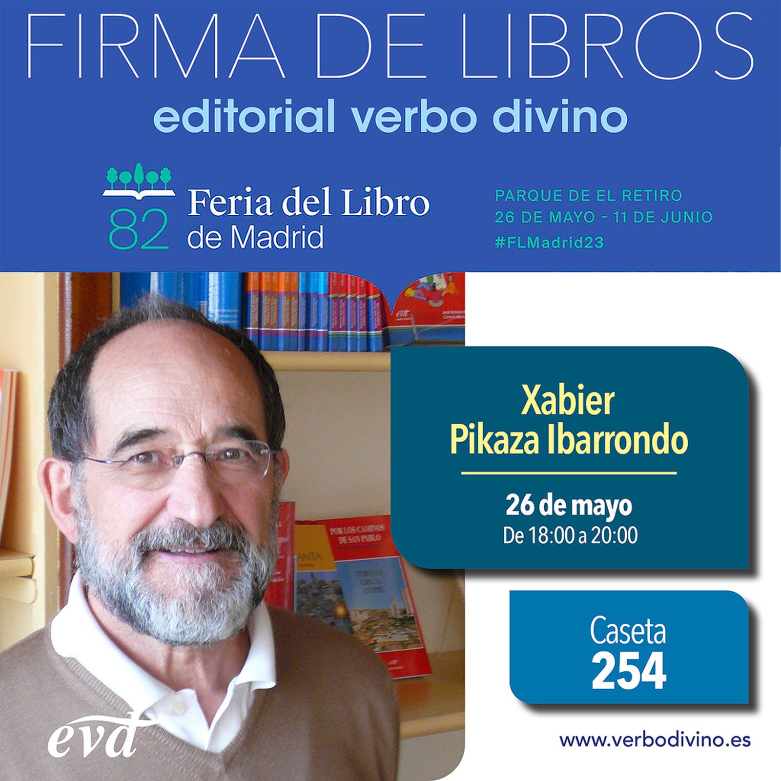 Xabier Pikaza firma este viernes en la Feria del Libro