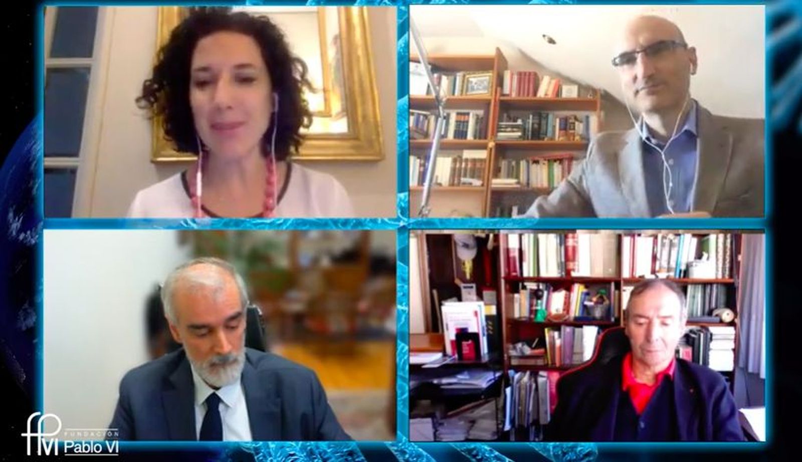 María Solano, Jesús Avezuela, Julio L. Martínez sj., y Juan José Laborda