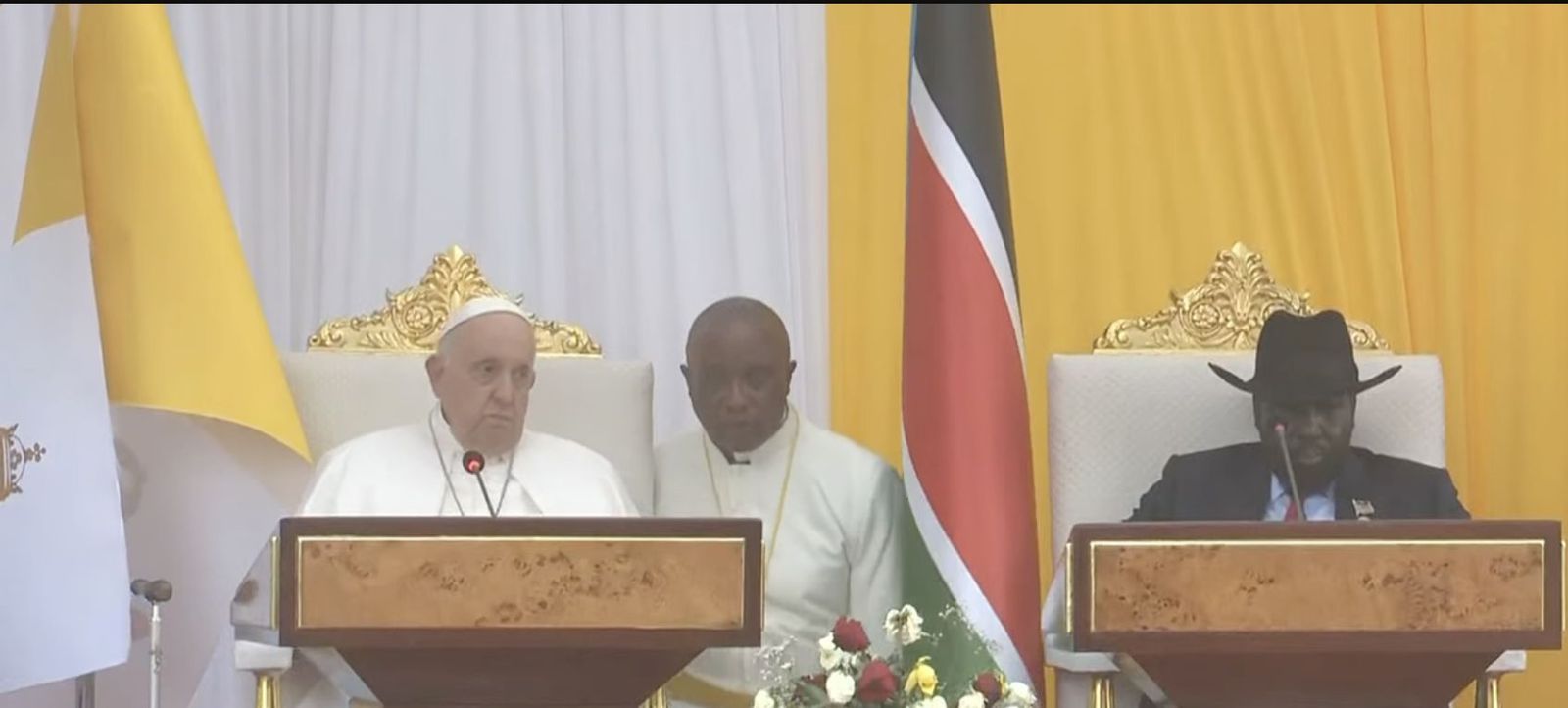 El presidente de Sudán del Sur, con el Papa