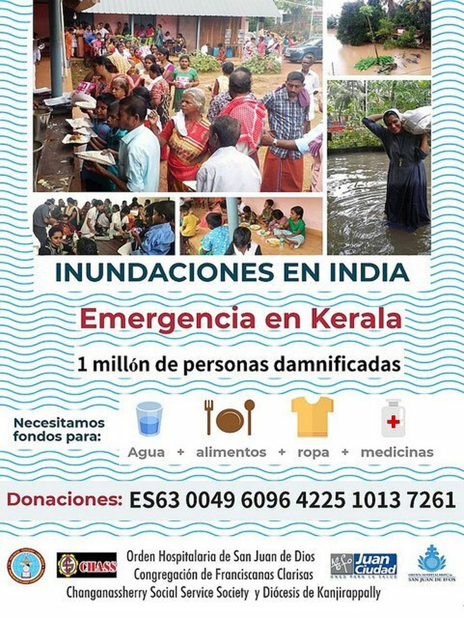 Ayuda a los afectados por las inundaciones en la India