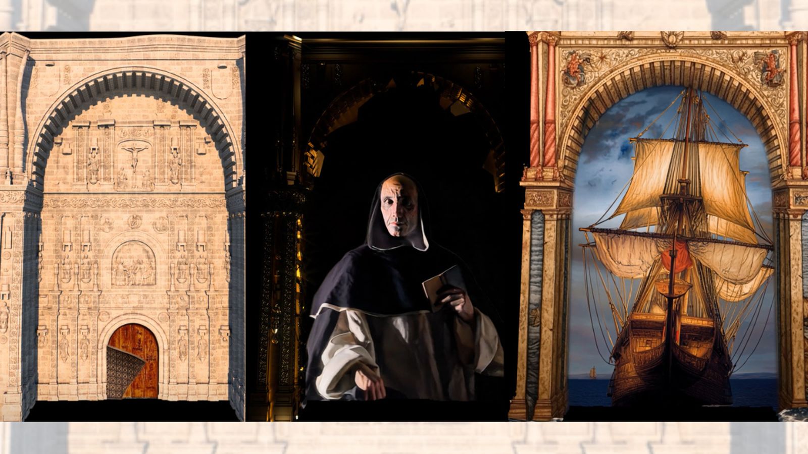 Proyección en la fachada de la Iglesia de San Esteban (Salamanca)