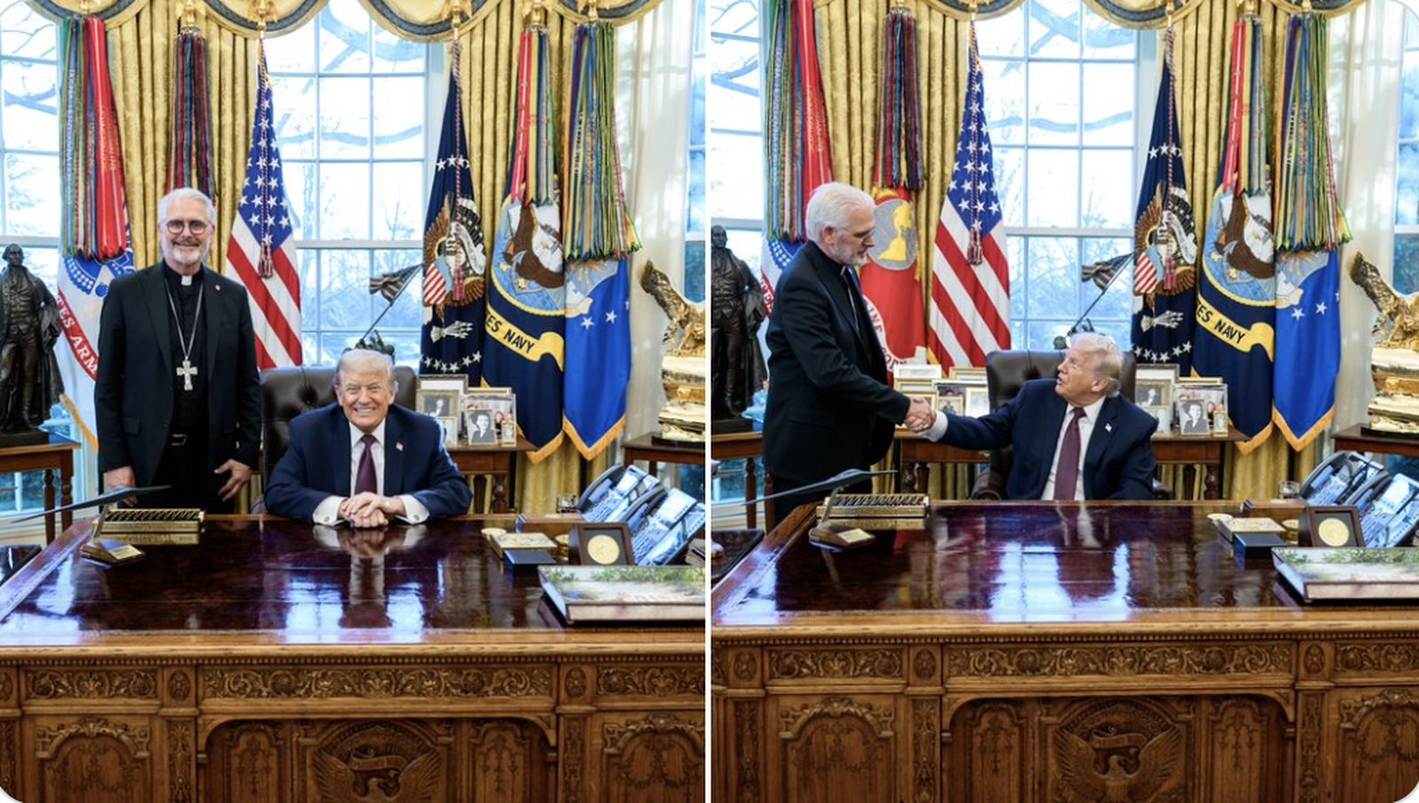 El presidente del episcopado estadounidense y Trump