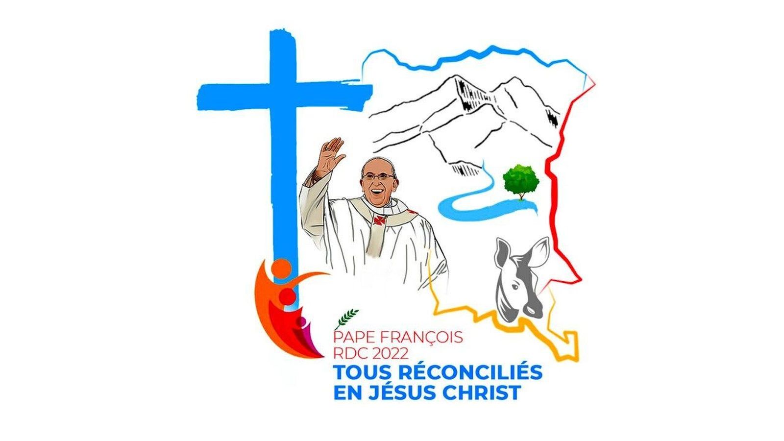 Logotipo oficial de la visita apostólica a RD del Congo